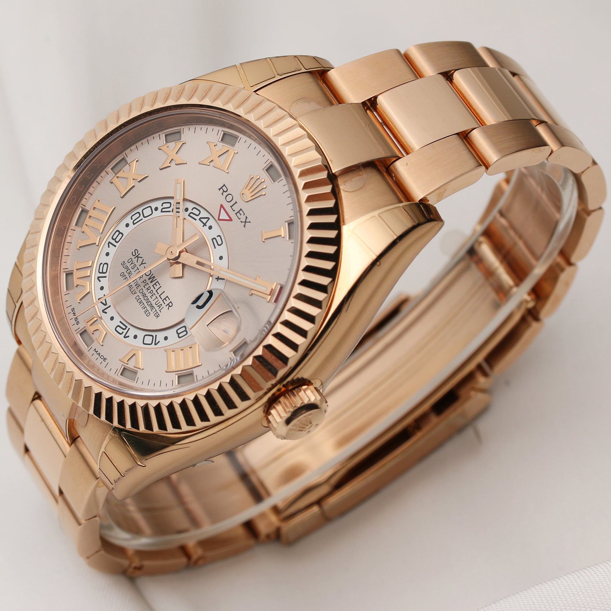 Full Set Unworn Rolex Sky-Dweller 326935 18K Rose Gold Second Hand Watch Collectors 3