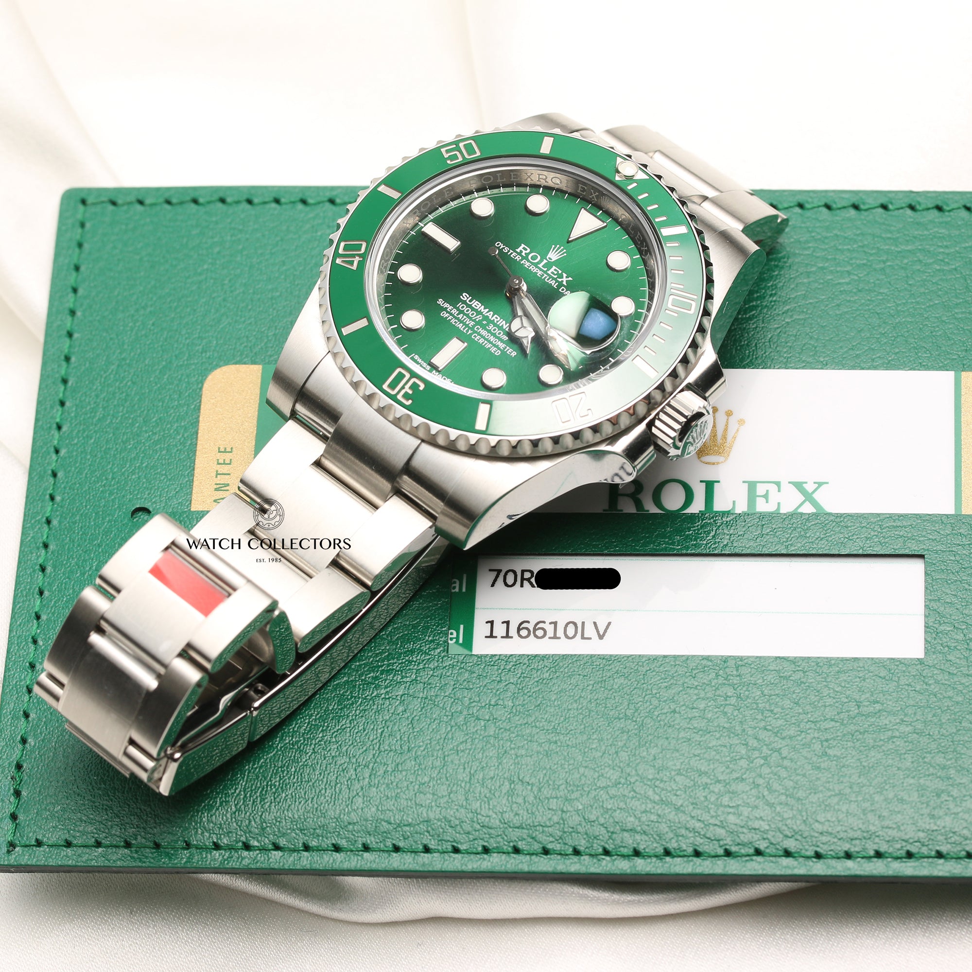 Full Set Unworn Rolex Submariner 116610LV Hulk 2019 Stainless Steel Second Hand Watch Collectors 10