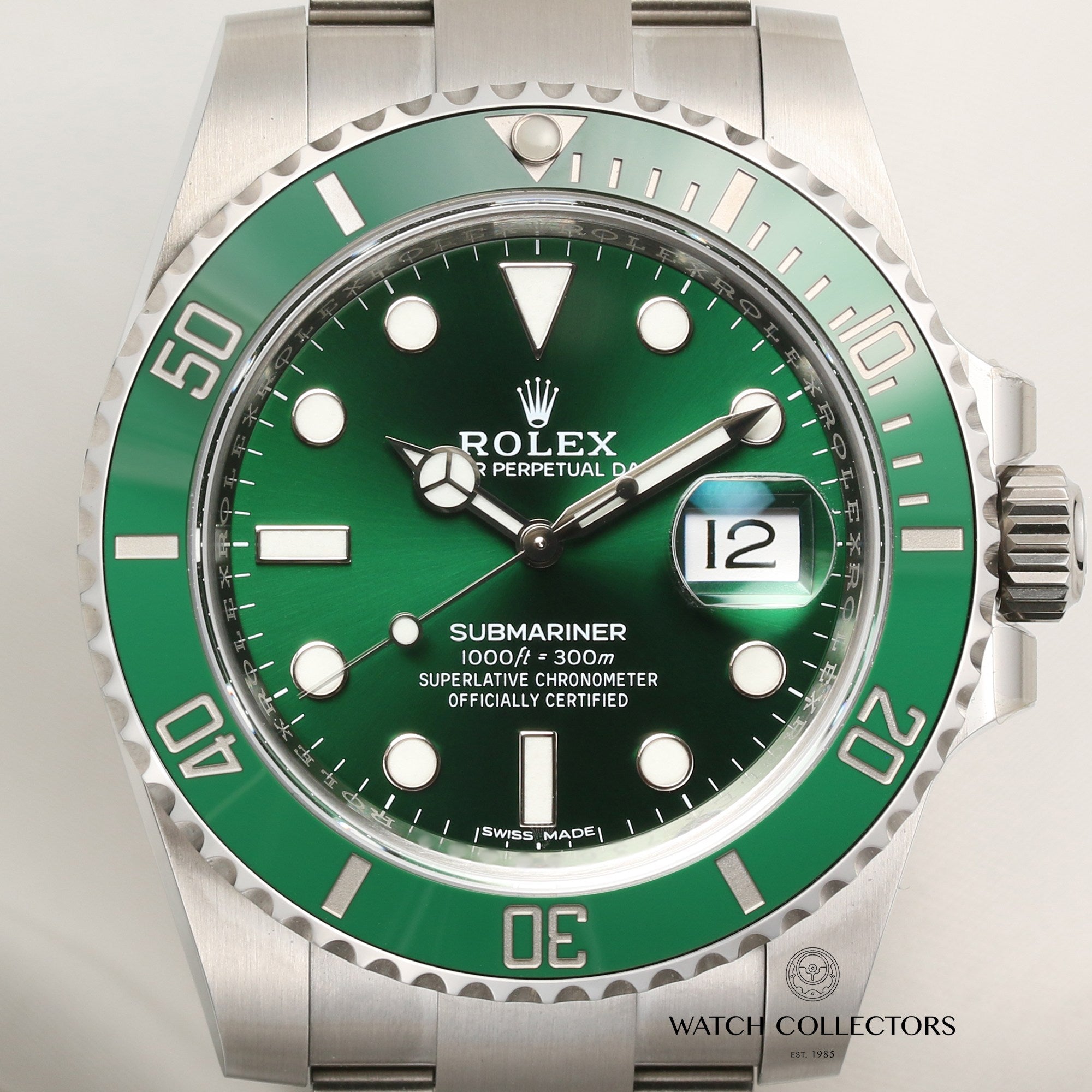 Full Set Unworn Rolex Submariner 116610LV Hulk 2019 Stainless Steel Second Hand Watch Collectors 2