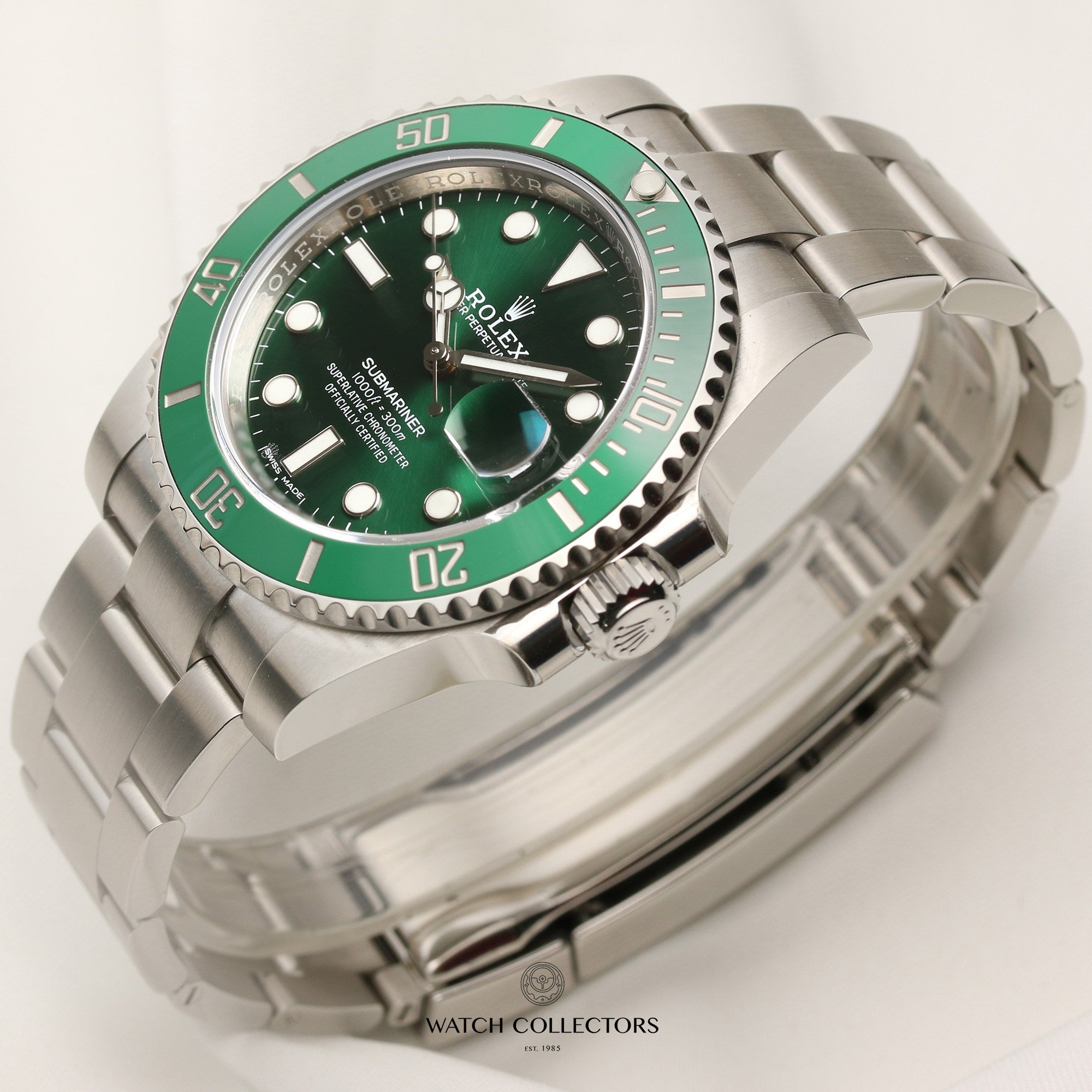 Full Set Unworn Rolex Submariner 116610LV Hulk 2019 Stainless Steel Second Hand Watch Collectors 3