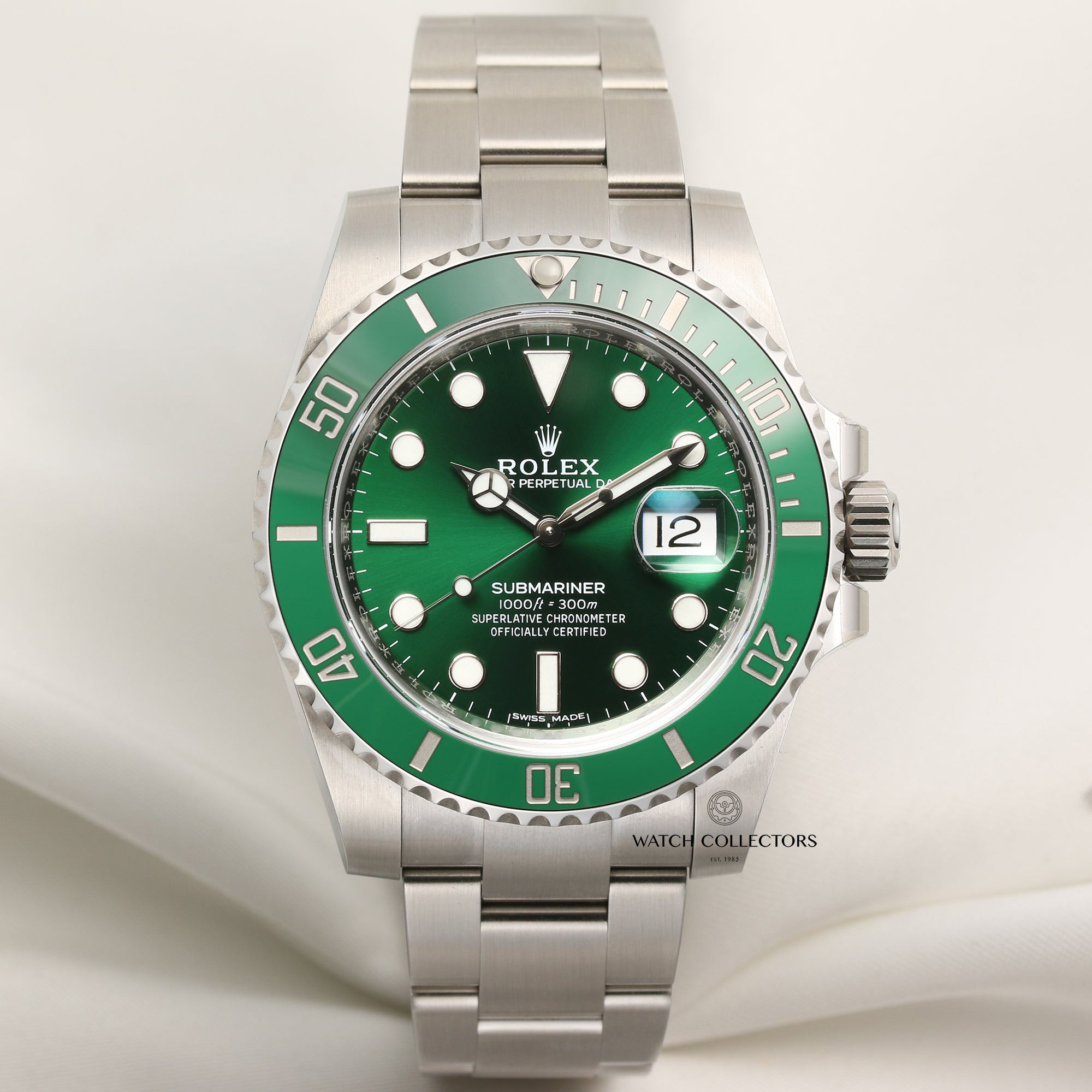 Full Set Unworn Rolex Submariner 116610LV Hulk Stainless Steel Second Hand Watch Collectors 1