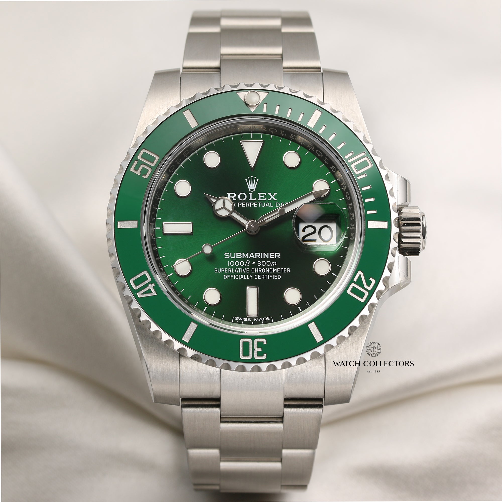Full Set Unworn Rolex Submariner 116610LV Stainless Steel Hulk Second Hand Watch Collectors 1