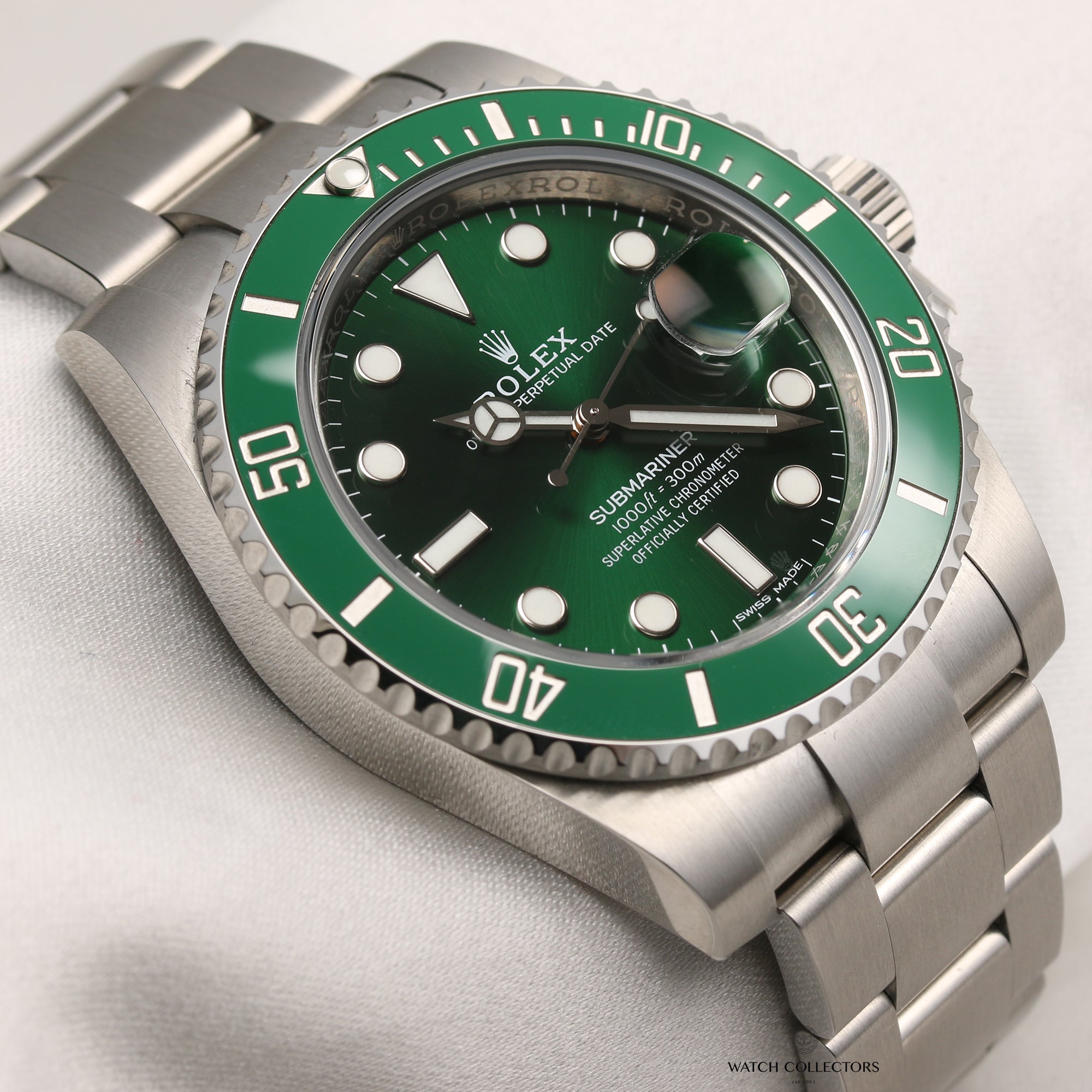 Full Set Unworn Rolex Submariner 116610LV Stainless Steel Hulk Second Hand Watch Collectors 5