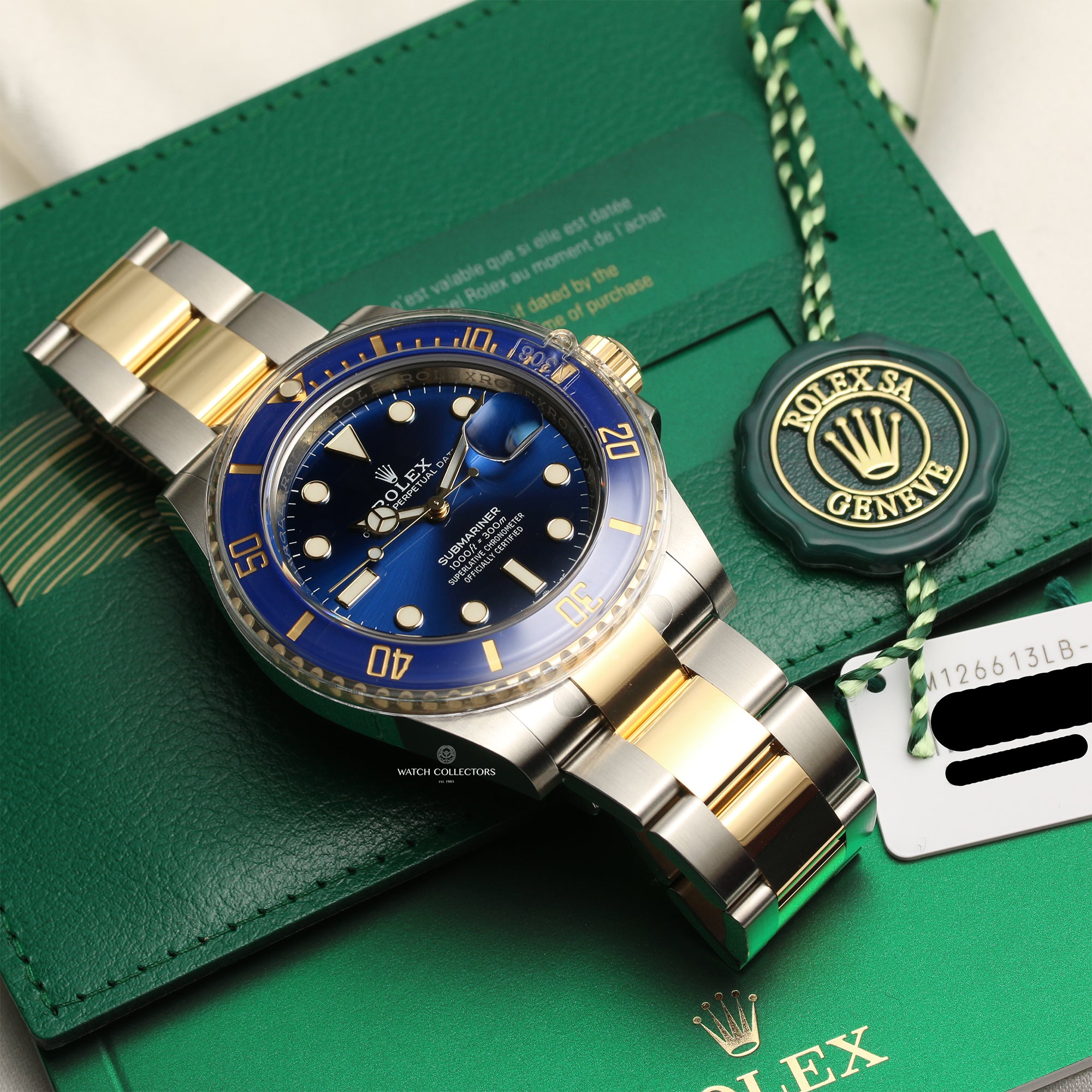 Full Set Unworn Rolex Submariner 126613LB Steel & Gold Blue Ceramic Second Hand Watch Collectors 10
