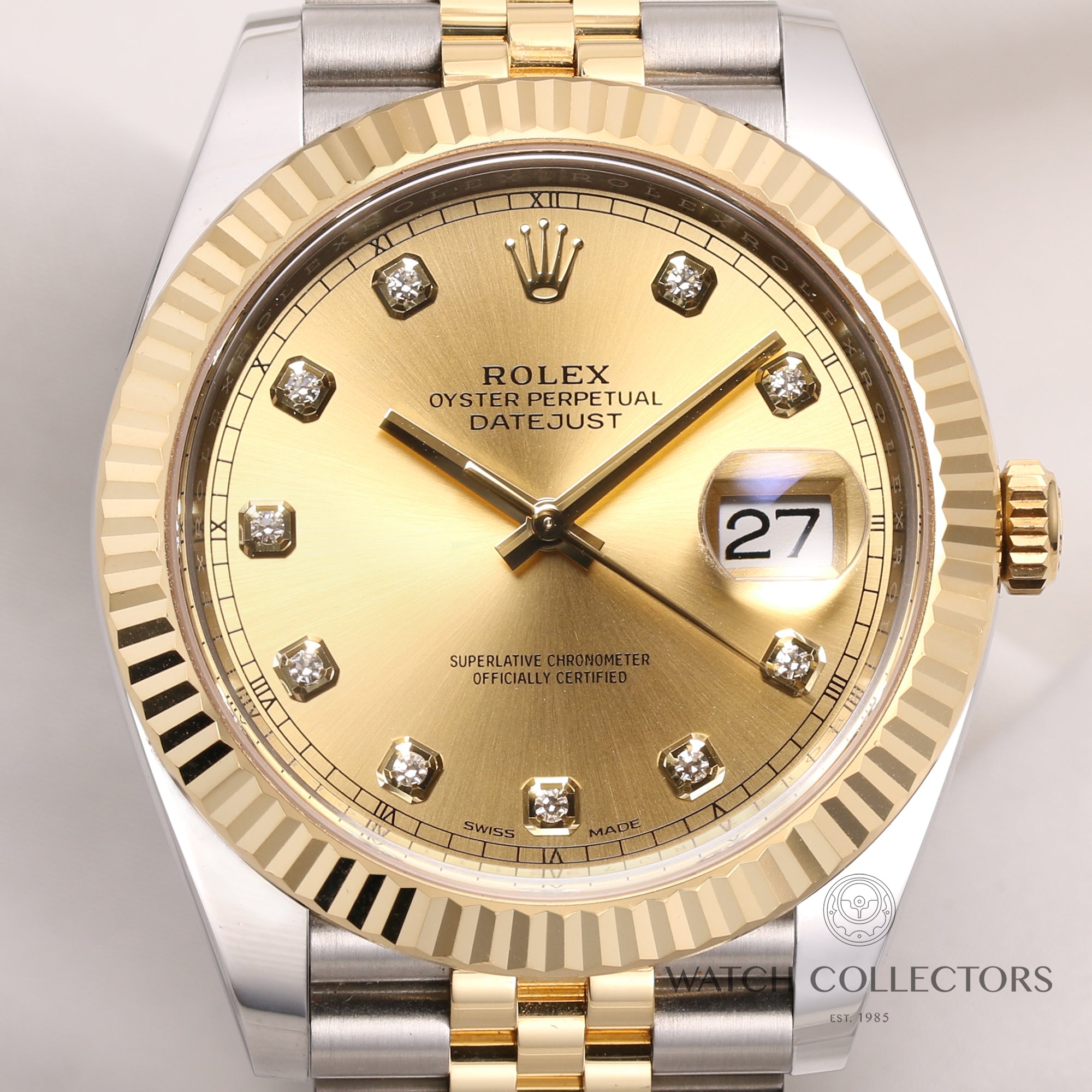 Fullset Rolex DateJust II 126333 Stainless Steel 18K White Gold Bezel Champagne Diamond Dial Second Hand Watch Collectors 2