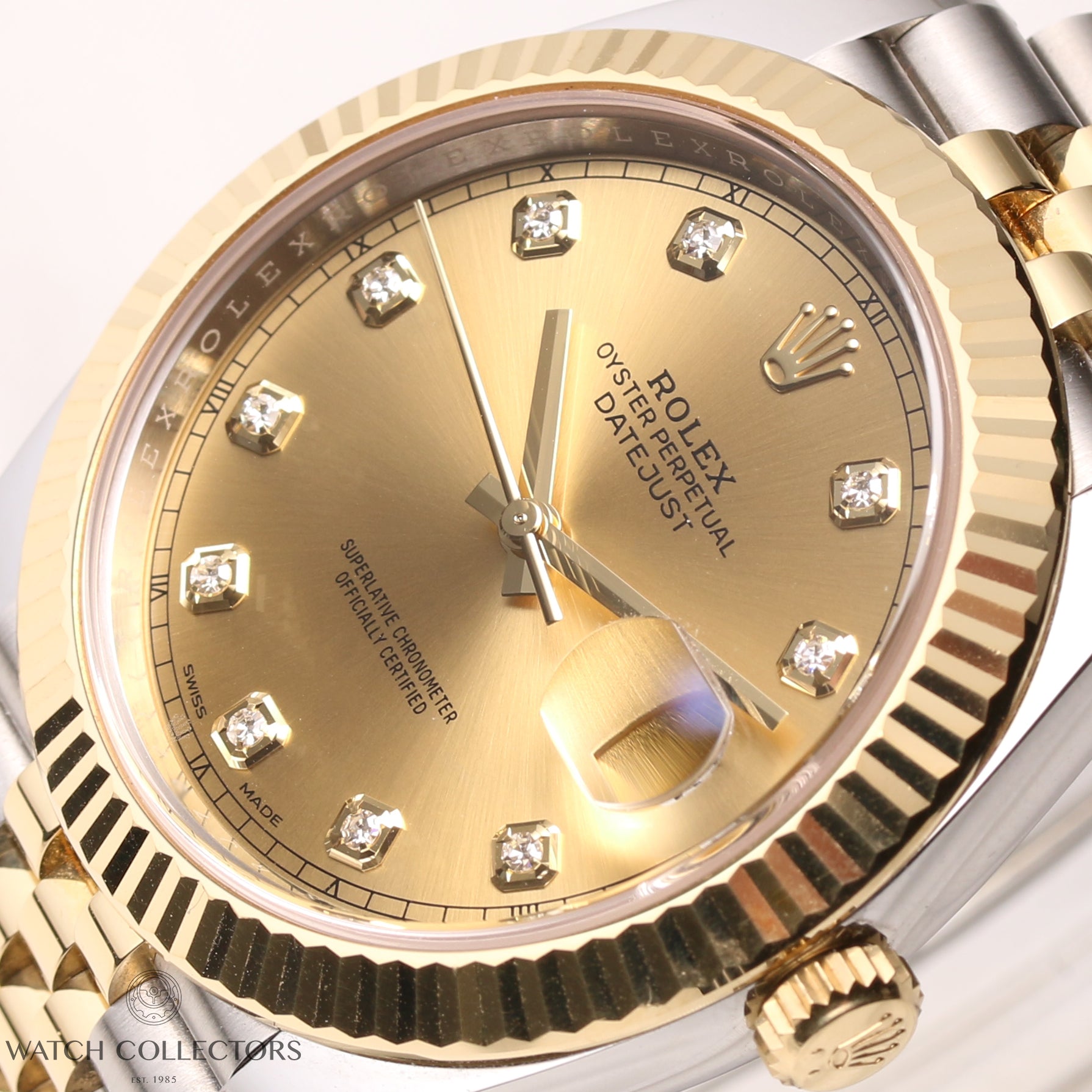 Fullset Rolex DateJust II 126333 Stainless Steel 18K White Gold Bezel Champagne Diamond Dial Second Hand Watch Collectors 5
