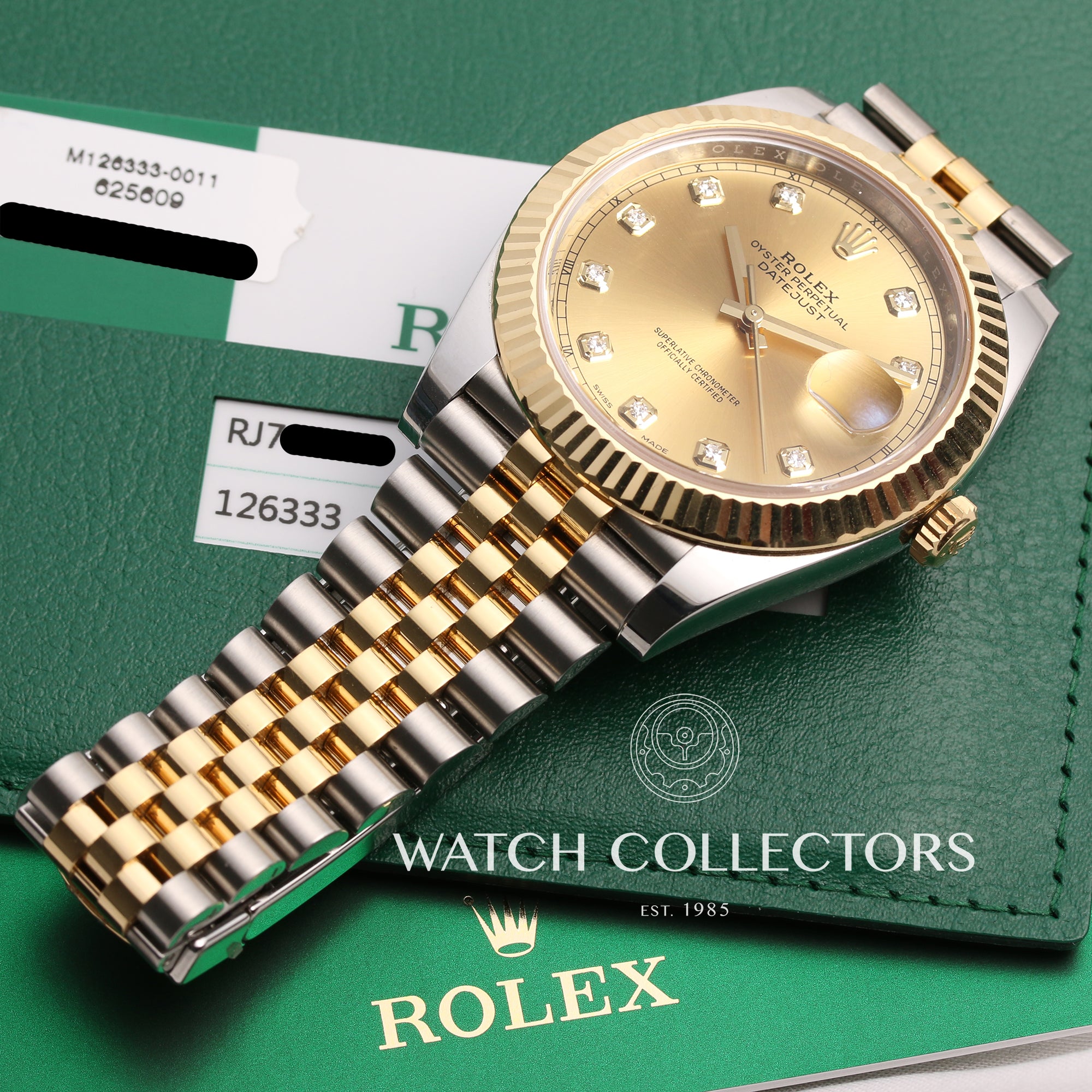 Fullset Rolex DateJust II 126333 Stainless Steel 18K White Gold Bezel Champagne Diamond Dial Second Hand Watch Collectors 9
