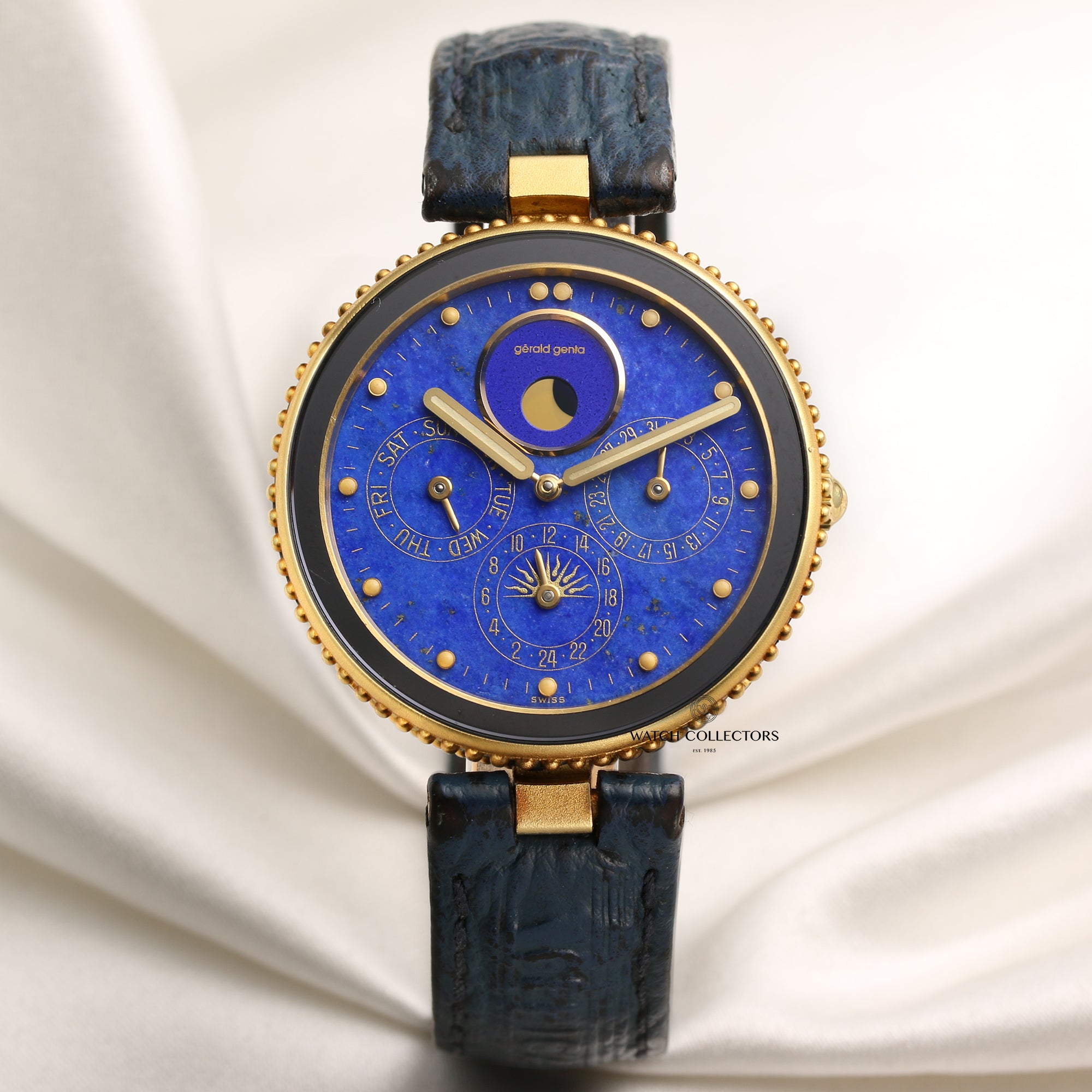 Gerald Genta 18K Yellow Gold Moonphase Second Hand Watch Collectors 1