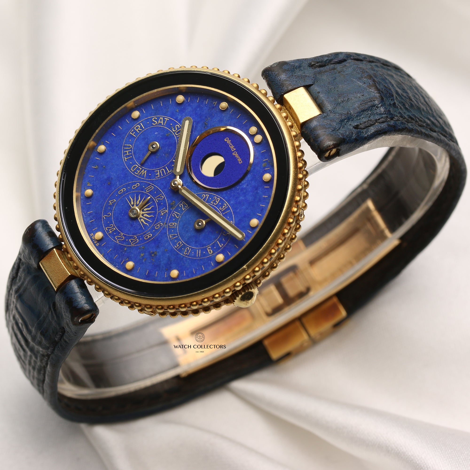 Gerald Genta 18K Yellow Gold Moonphase Second Hand Watch Collectors 3