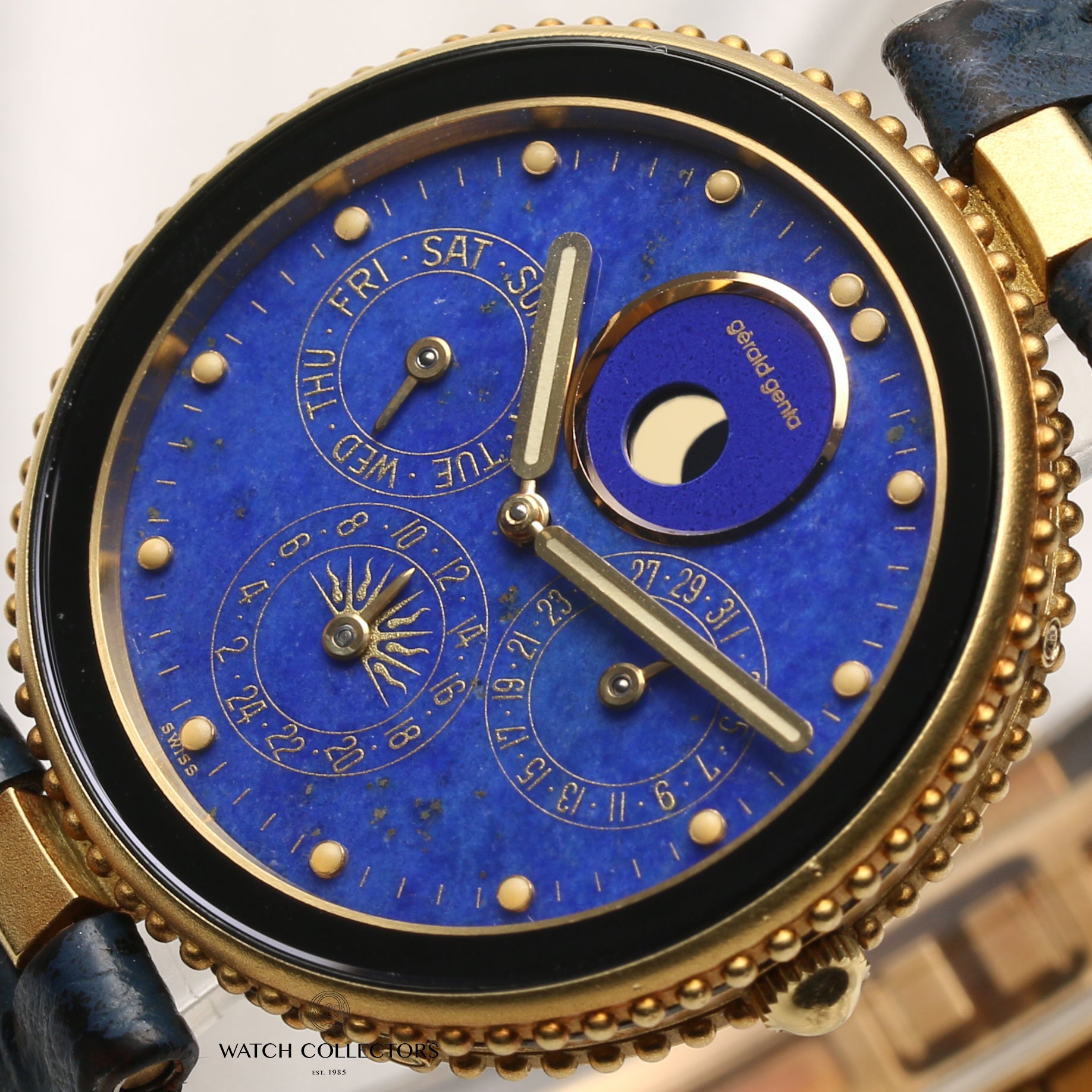 Gerald Genta 18K Yellow Gold Moonphase Second Hand Watch Collectors 4
