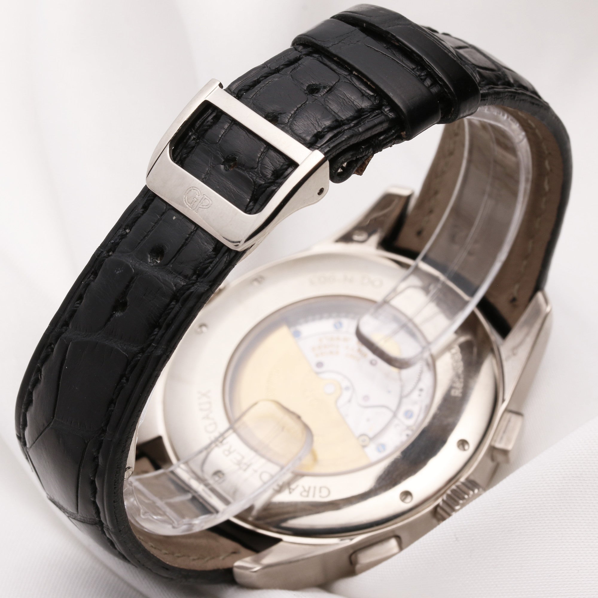 Girard-Perregaux World Time Chronograph 18K White Gold 4980 Second Hand Watch Collectors 5