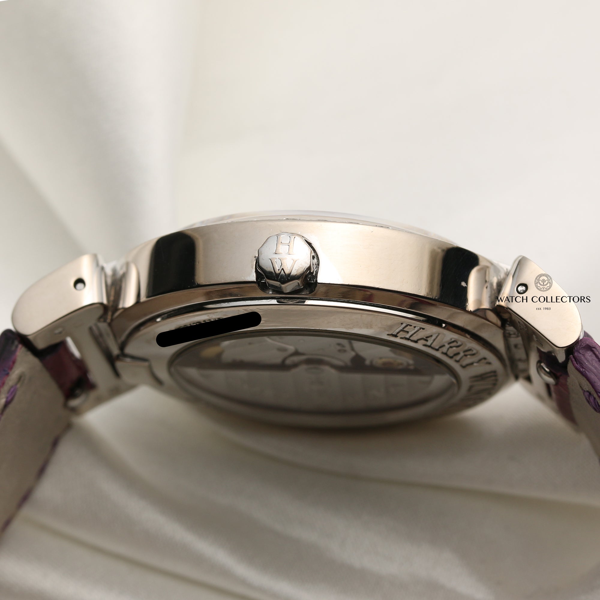 Harry Winston 18K White Gold Diamond Bezel Second Hand Watch Collectors 6