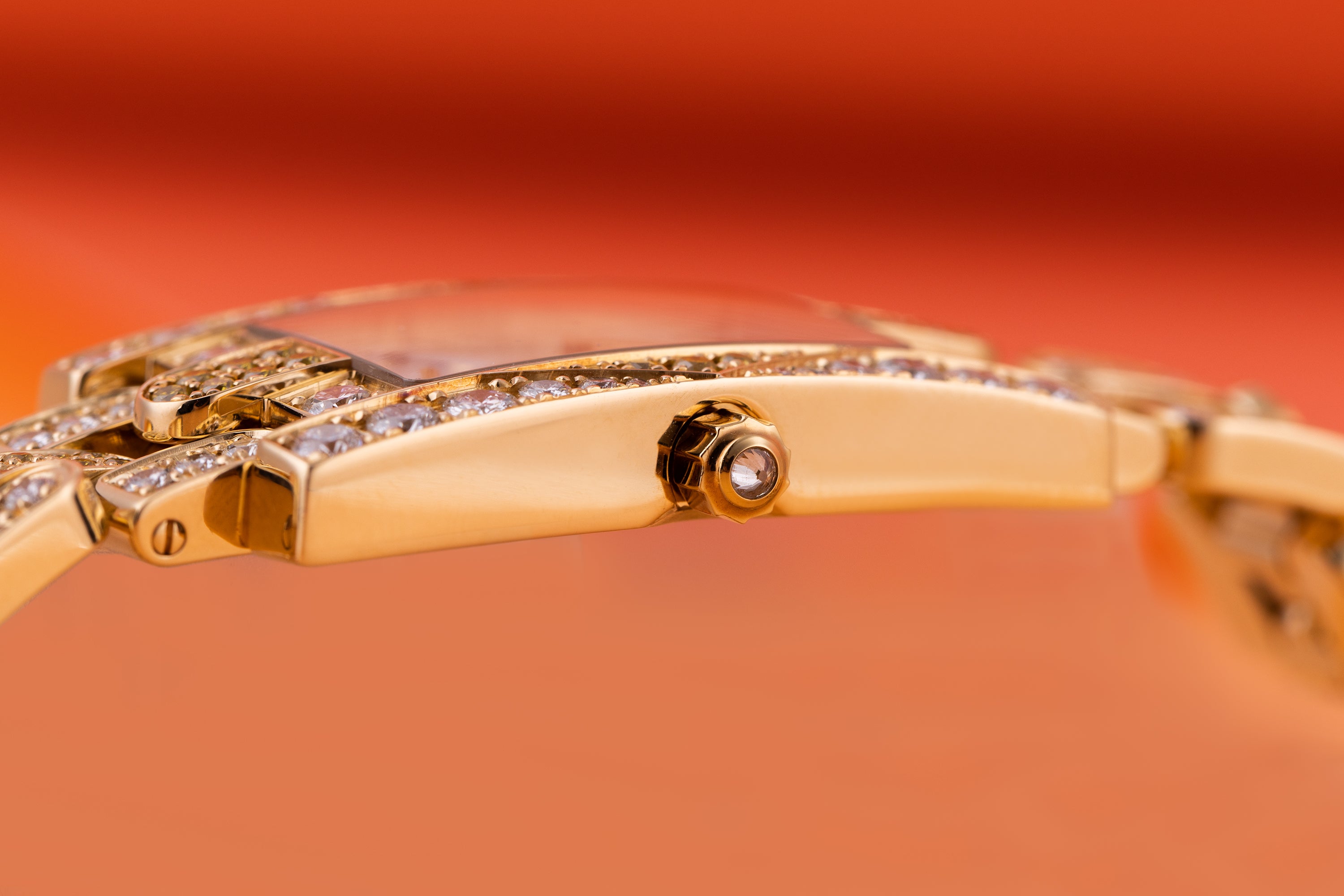 Harry Winston Avenue C | Mother of Pearl dial | Yellow & White Diamond Case, Bezel & Bracelet | 18k Yellow Gold