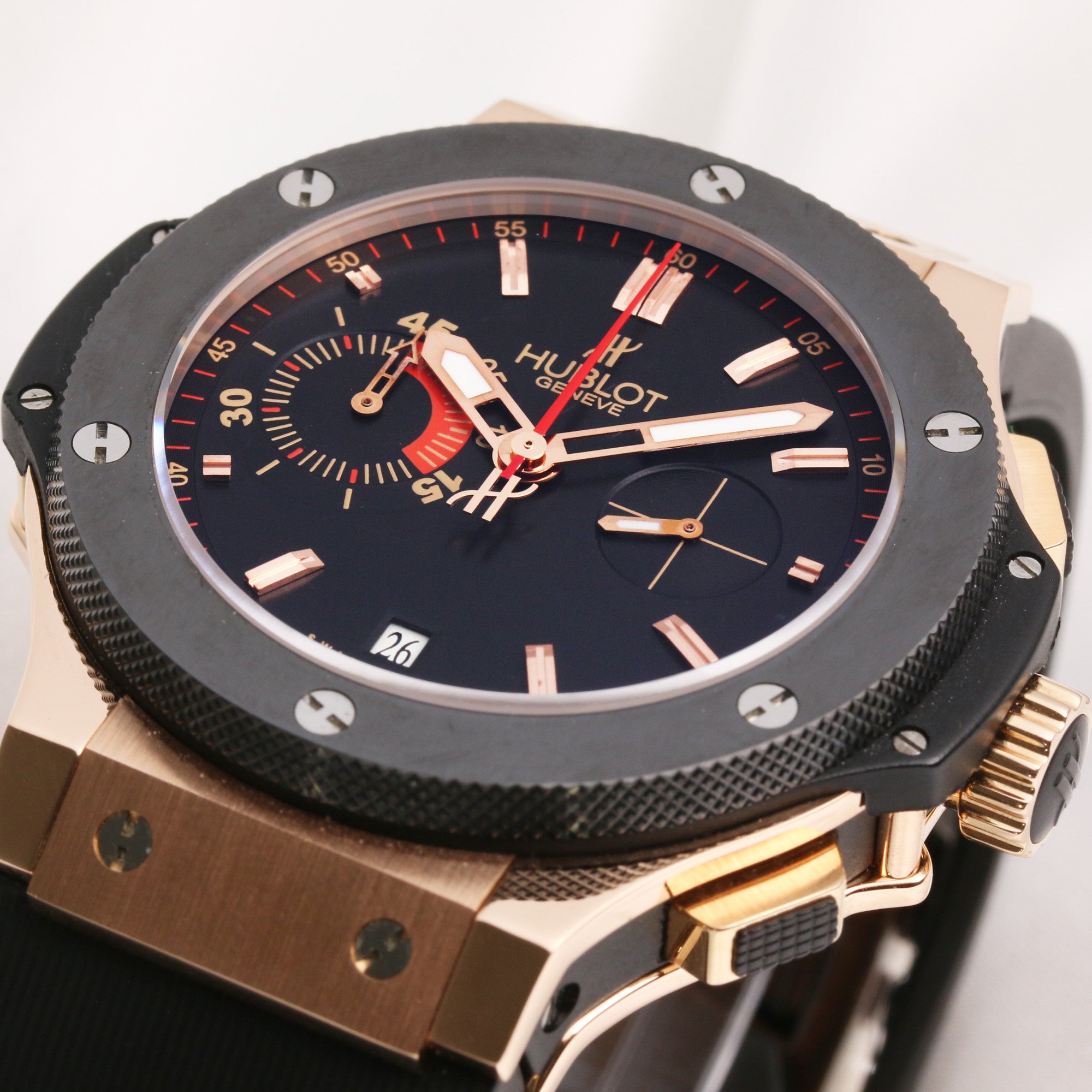 Hublot Big Bang Limited Edition Uefa Euro 2008 Ceramic & 18K Rose Gold Second Hand Watch Collectors 1
