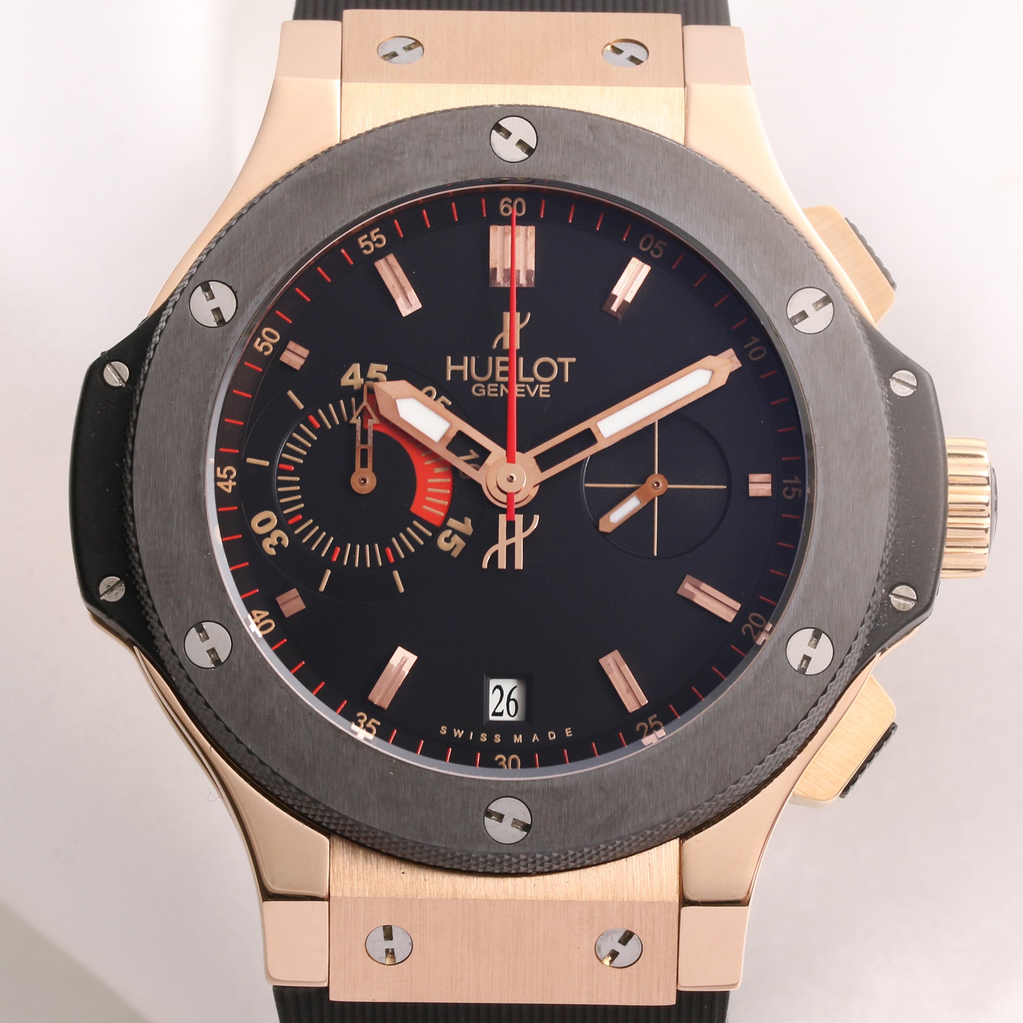Hublot Big Bang Limited Edition Uefa Euro 2008 Ceramic & 18K Rose Gold Second Hand Watch Collectors 3