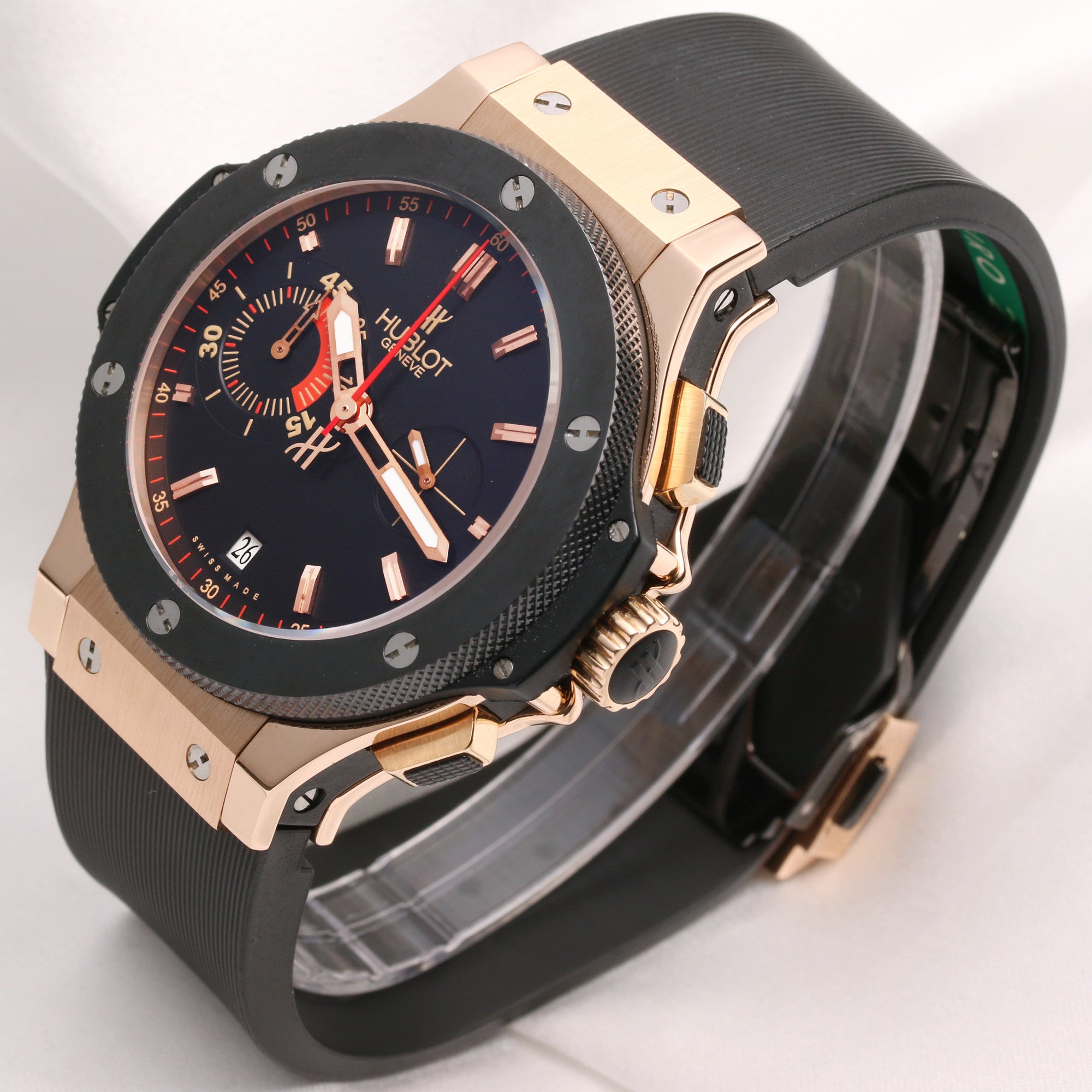 Hublot Big Bang Limited Edition Uefa Euro 2008 Ceramic & 18K Rose Gold Second Hand Watch Collectors 4