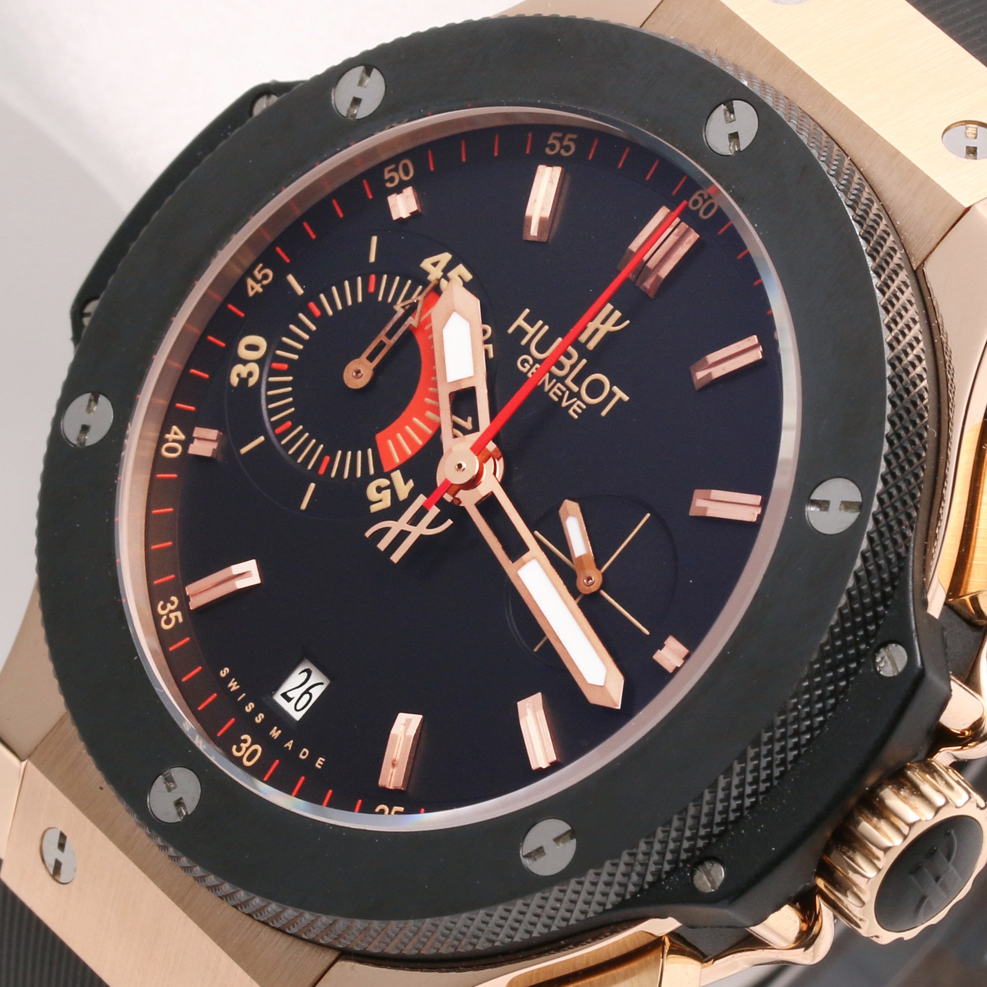 Hublot Big Bang Limited Edition Uefa Euro 2008 Ceramic & 18K Rose Gold Second Hand Watch Collectors 5