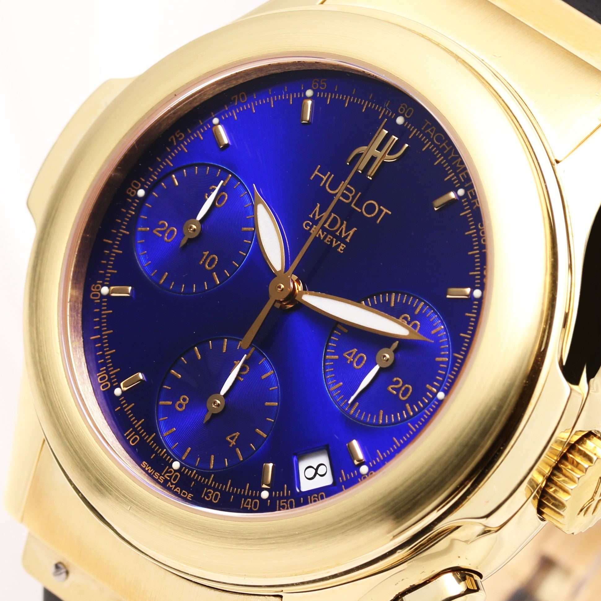 Hublot MDM Chronograph 1810.1 18k Yellow Gold Second Hand Watch Collectors 4