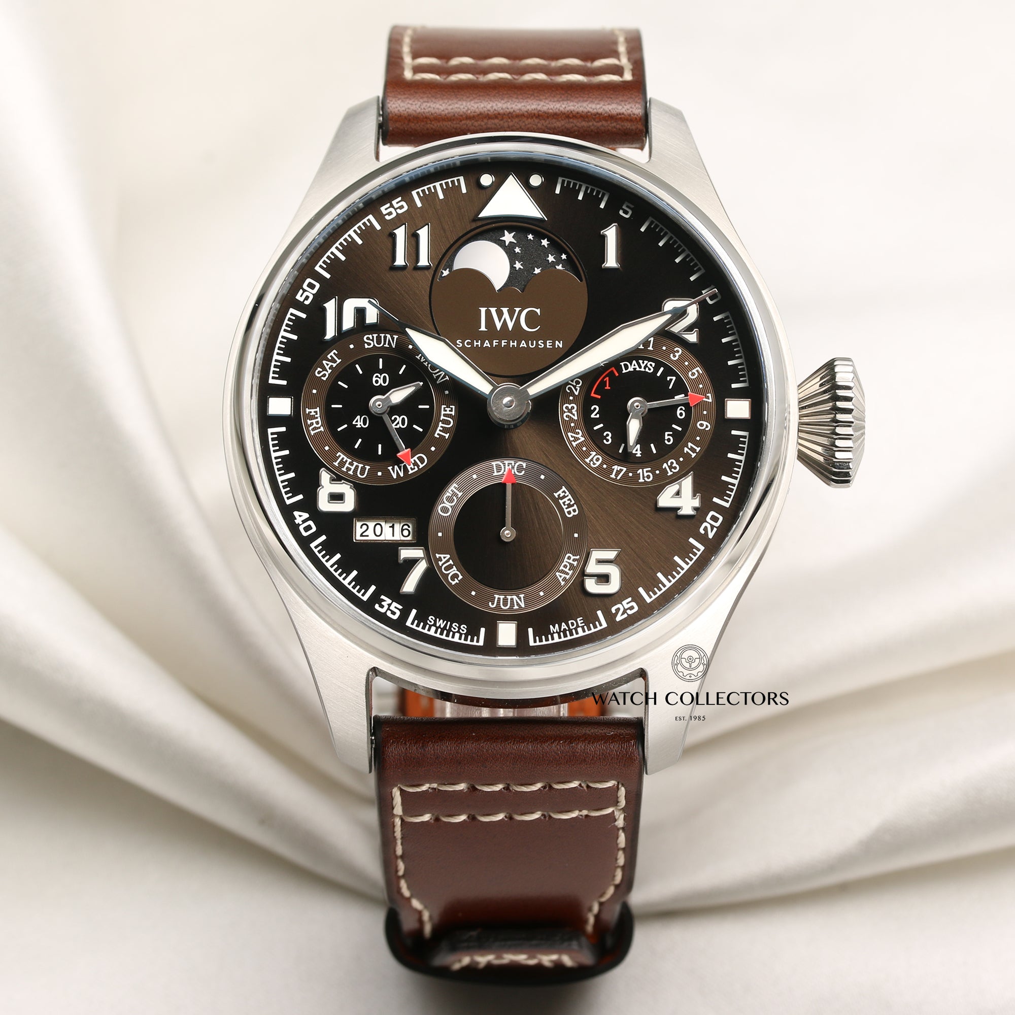 IWC Big Pilot Perpetual Calender Chronograph IW503801 Stainless Steel Second Hand Watch Collectors 1