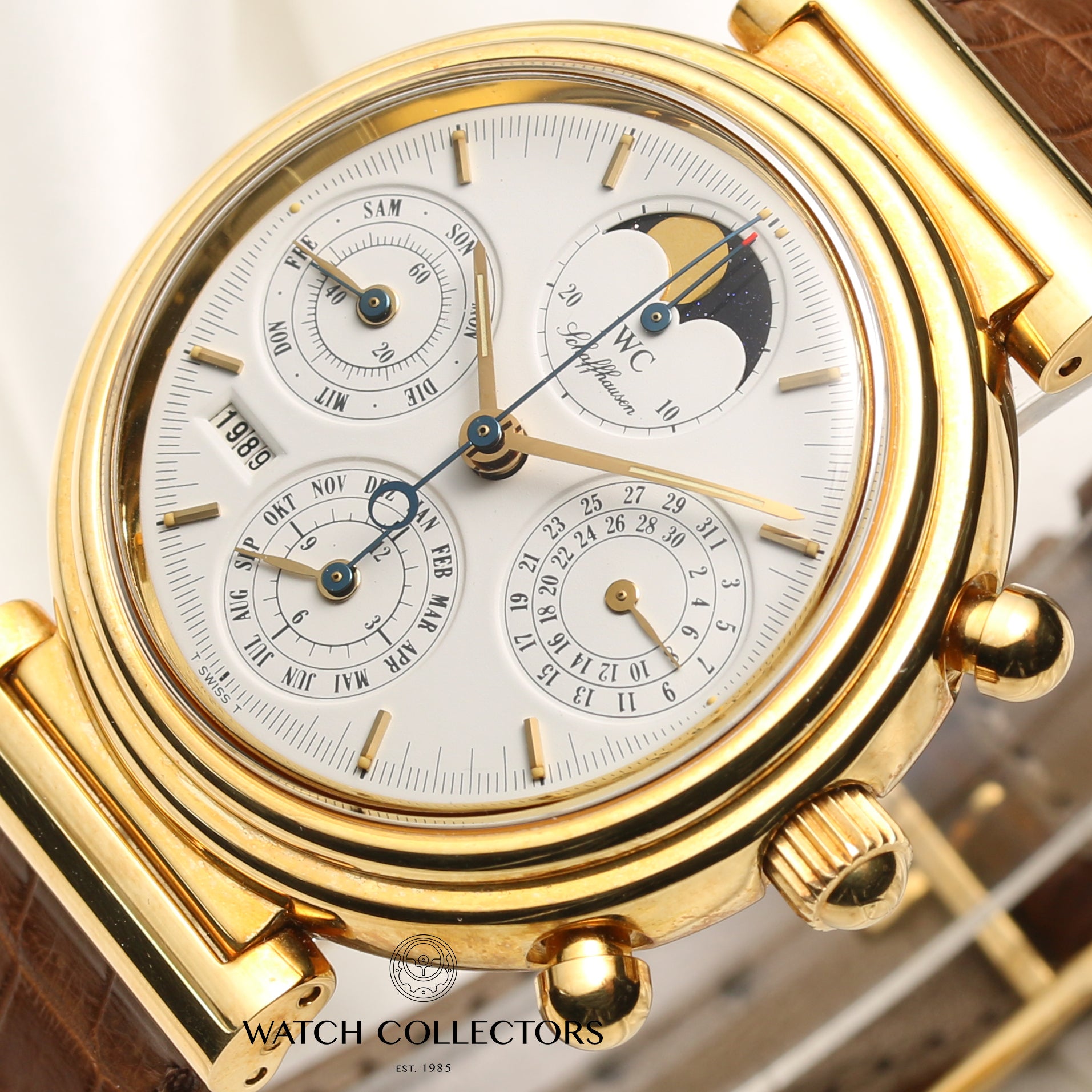 IWC Perpetual Calender 18K Yellow Gold Second Hand Watch Collectors 4