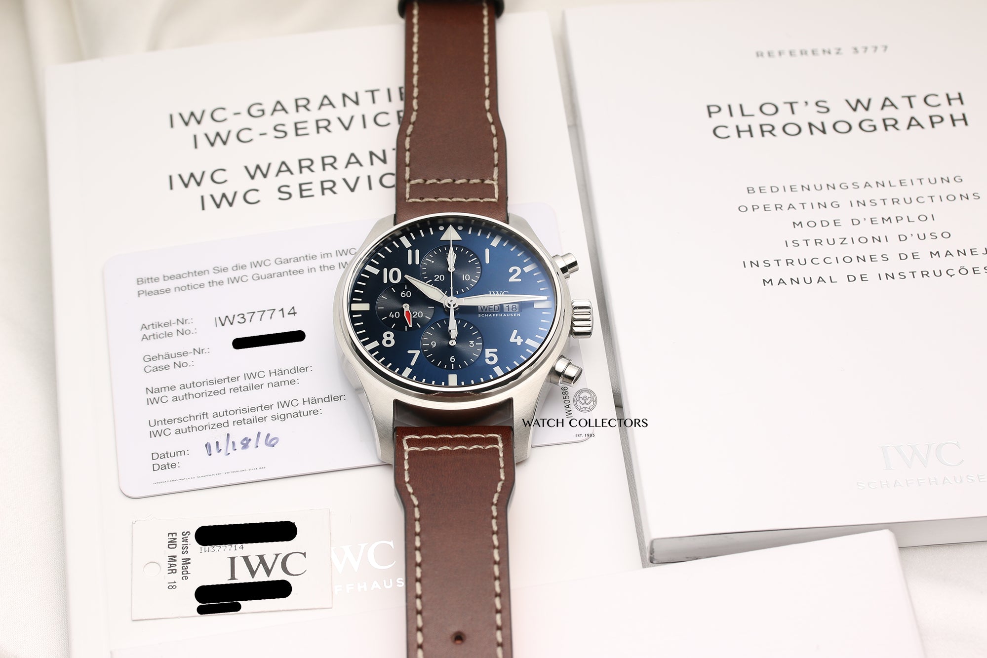 IWC Pilots Watch Chronograph Edition Le Petit Prince IW377714 Stainless Steel Second Hand Watch Collectors 12
