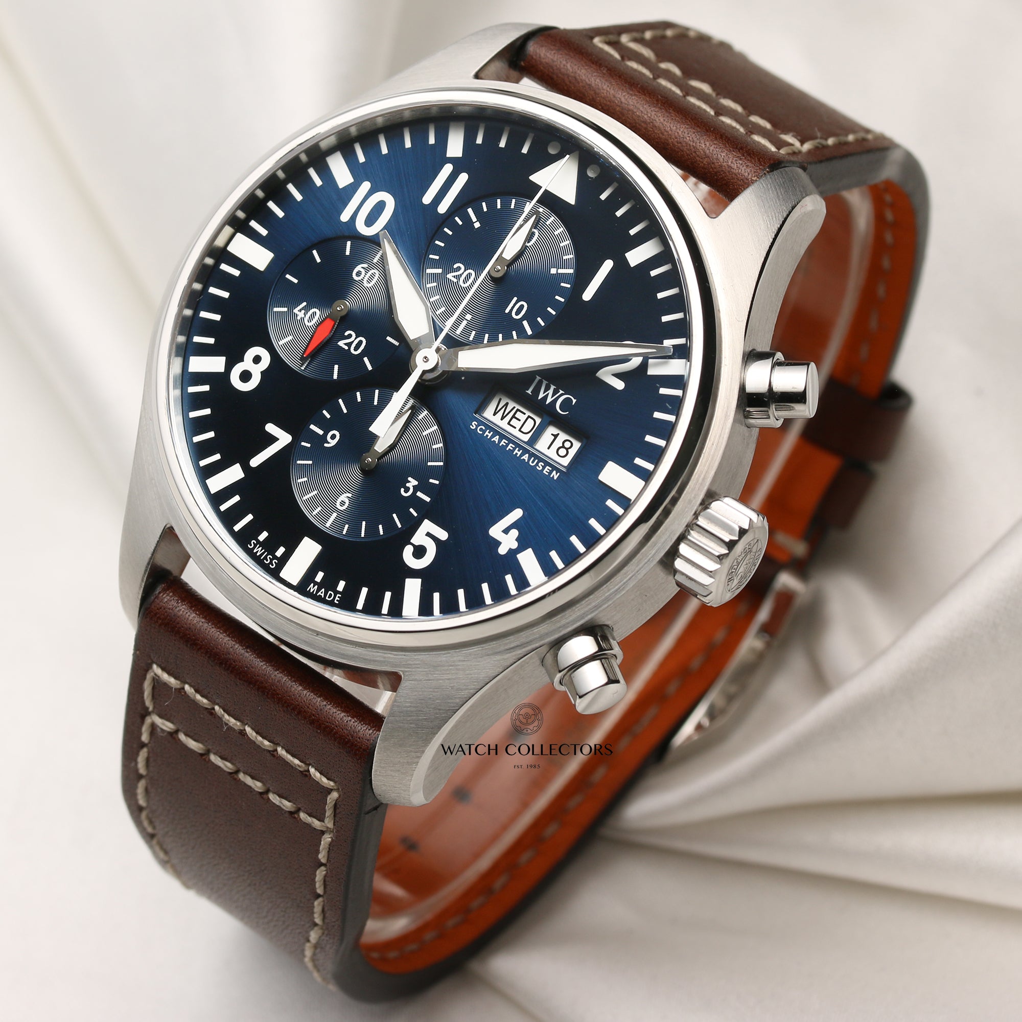 IWC Pilots Watch Chronograph Edition Le Petit Prince IW377714 Stainless Steel Second Hand Watch Collectors 4