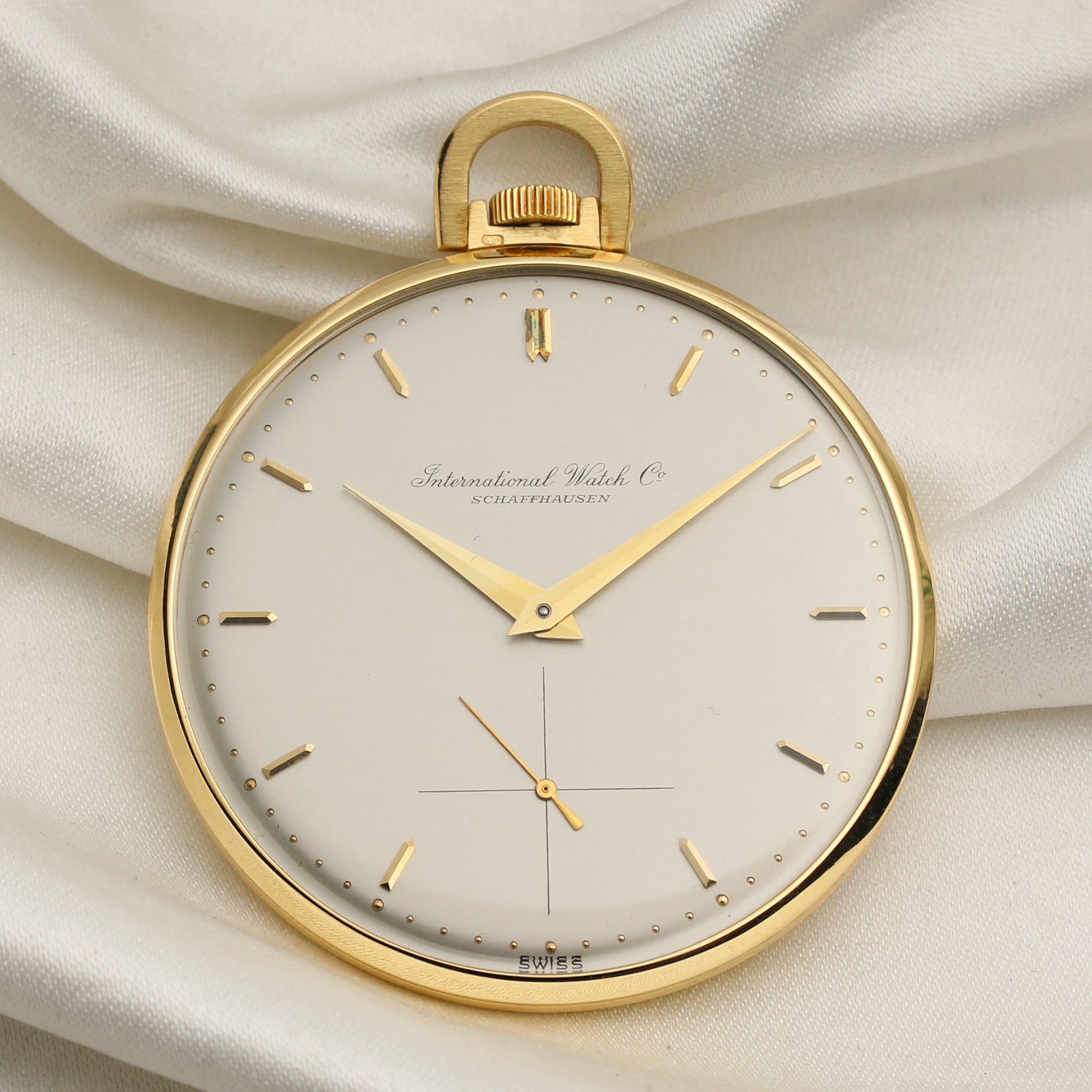 IWC Pocket Watch 18K Yellow Gold Second Hand Watch Collectors 1