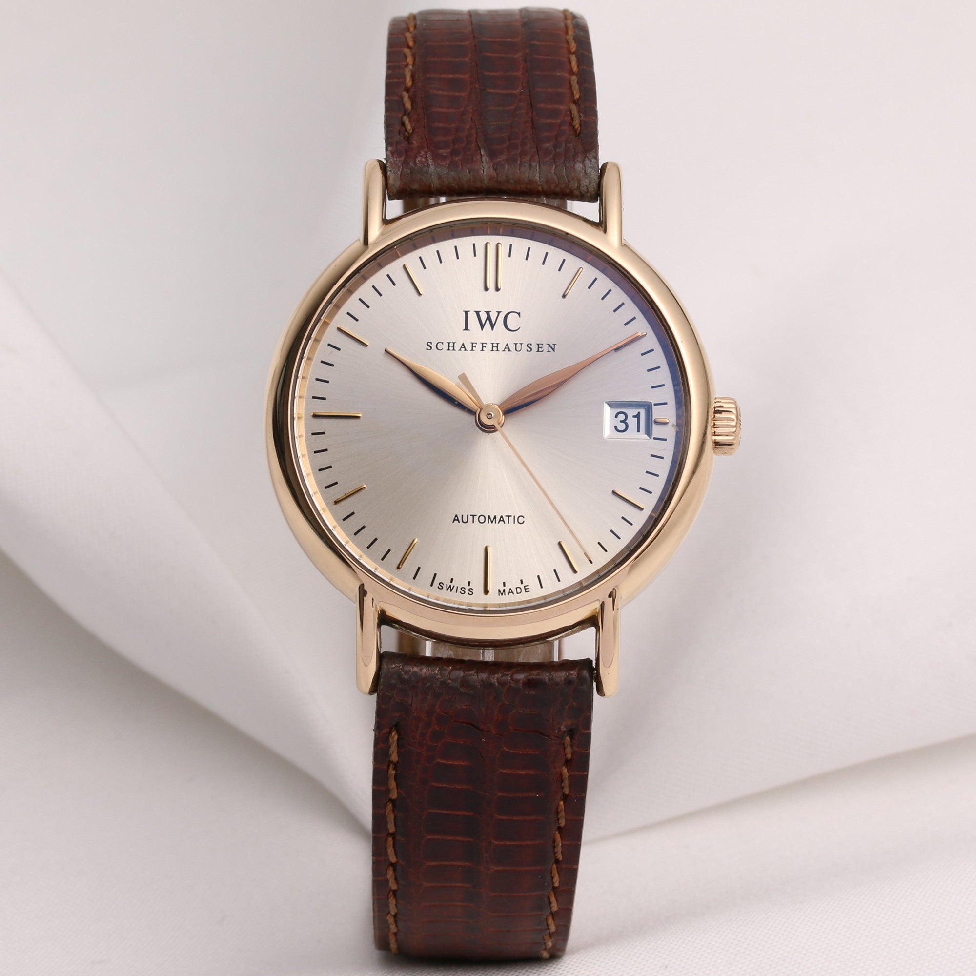 IWC Portofino 18K Rose Gold Champagne Dial Second Hand Watch Collectors 1
