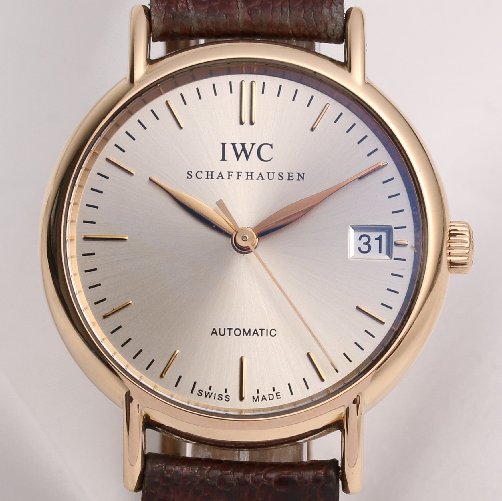 IWC Portofino 18K Rose Gold Champagne Dial Second Hand Watch Collectors 2