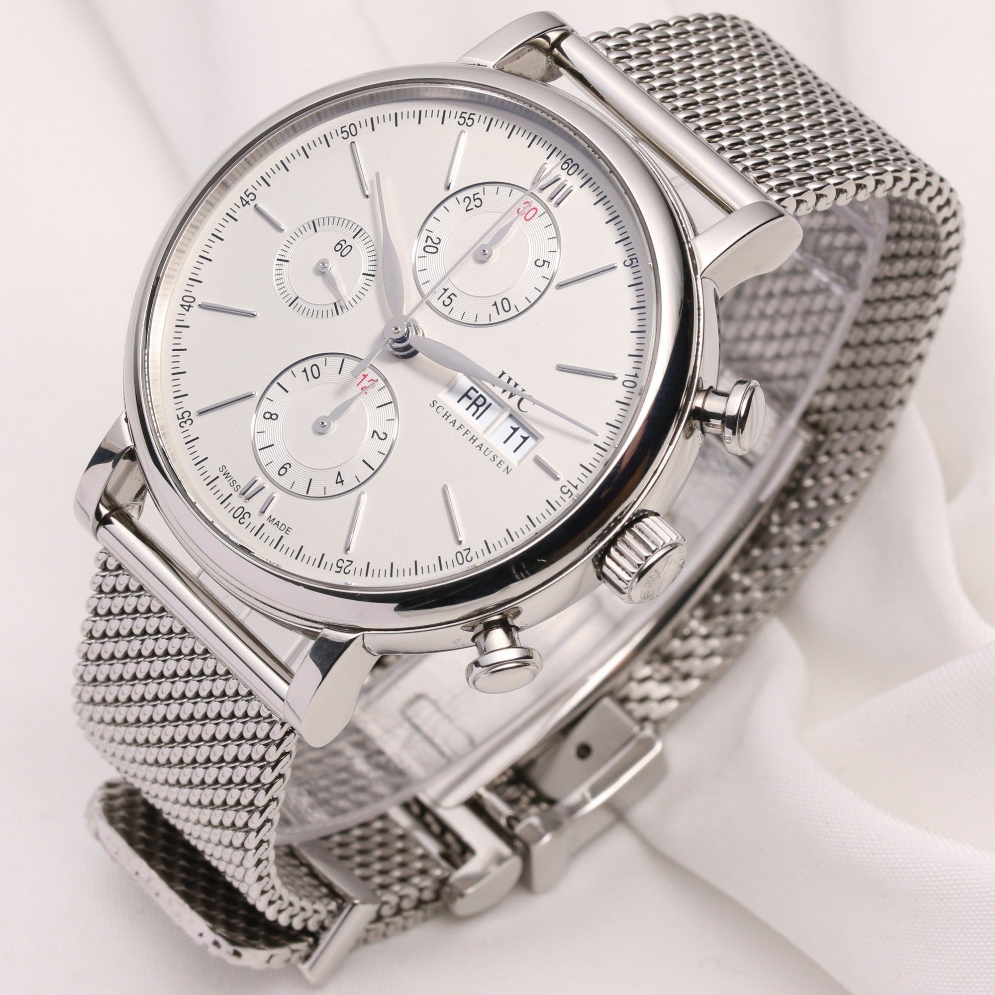 IWC Portofino Chronograph IW391005 Stainless Steel Second Hand Watch Collectors 3