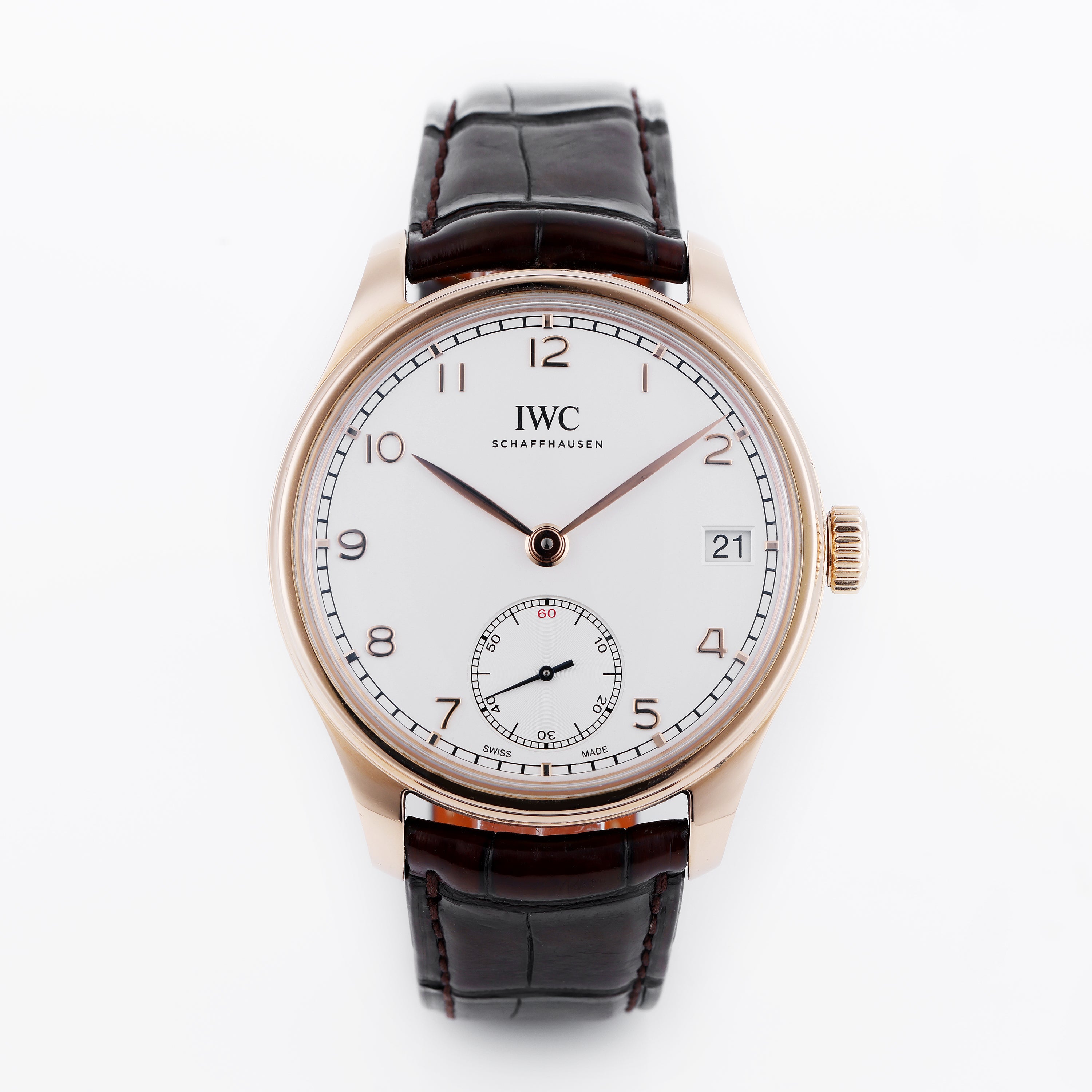 IWC Portugese Hand Wound Eight Days | REF. IW510204 | 18K Rose Gold | Box & Papers