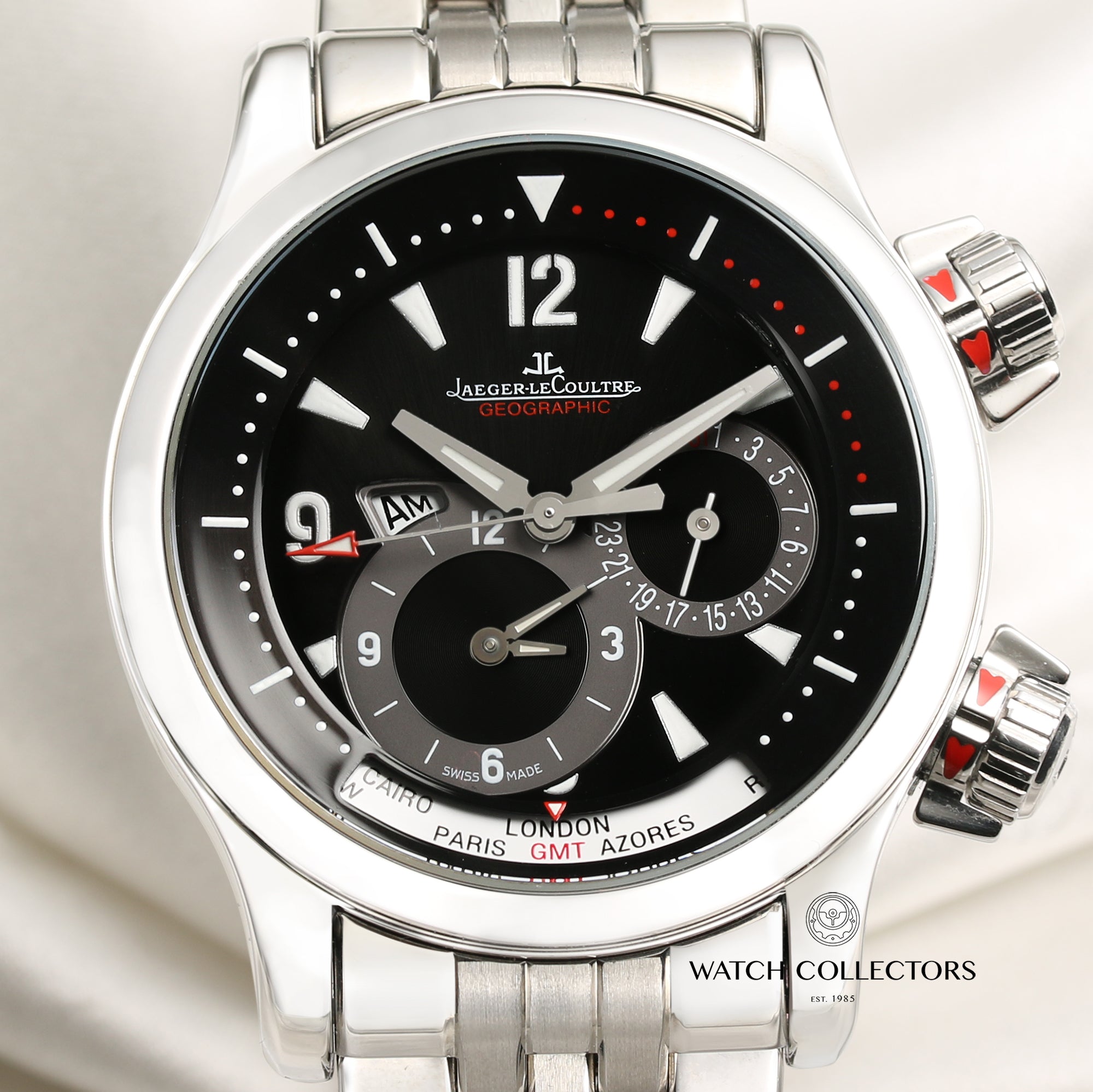 Jaeger Le-Coultre Master Compressor Geographic Stainless Steel Second Hand Watch Collectors 2