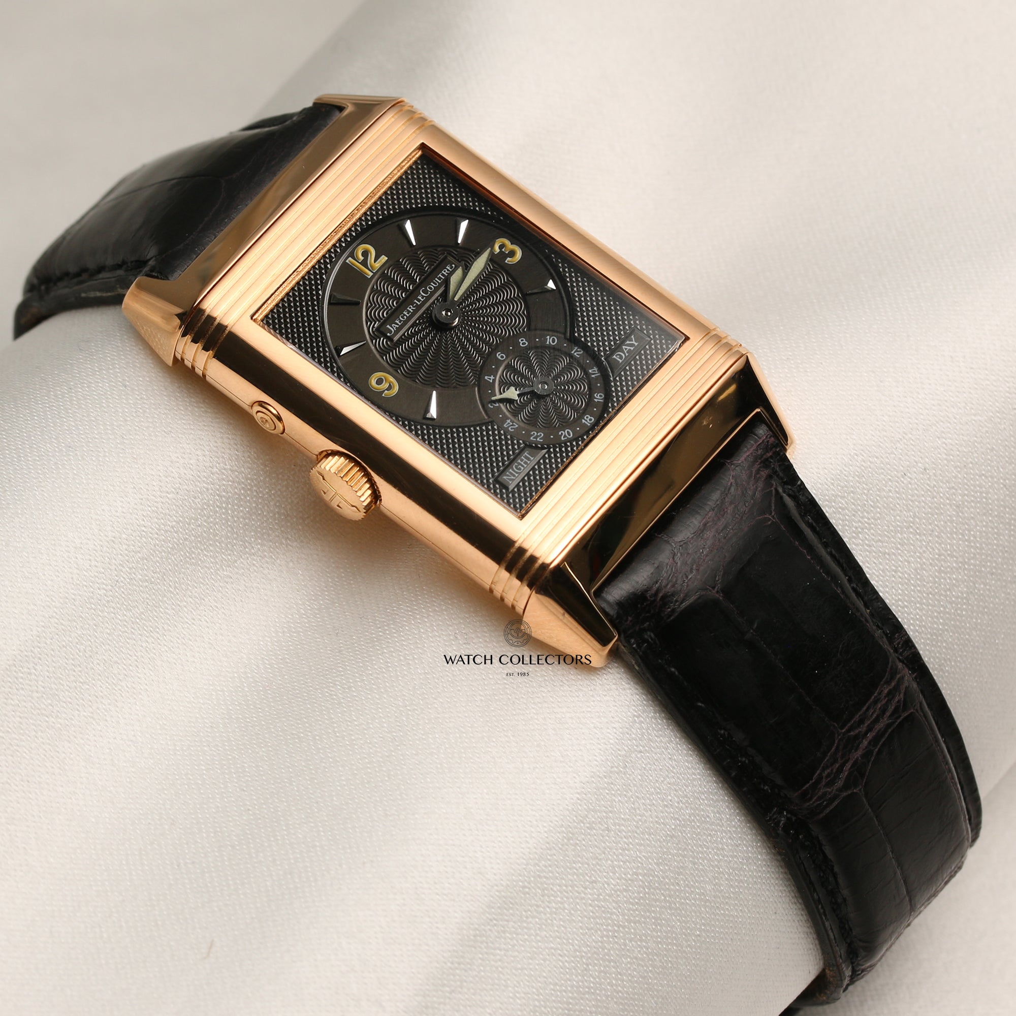 Jaeger Le-Coultre Reverso Day & Night 18K Rose Gold Second Hand Watch Collectors 5