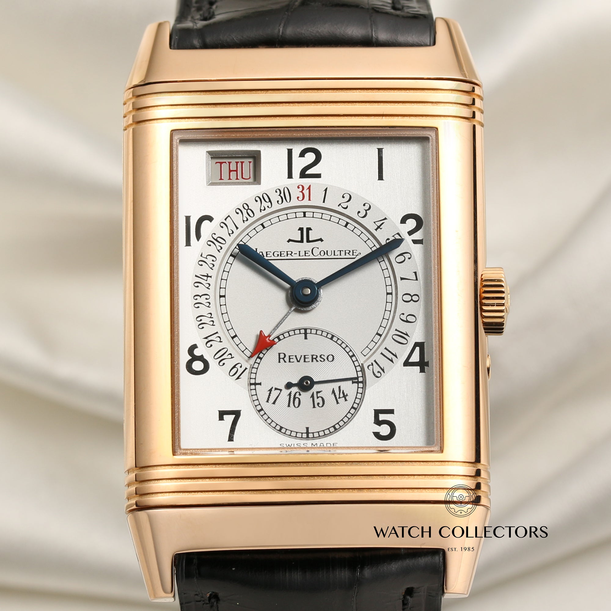 Jaeger-LeCoultre 18K Rose Gold Reverso Second Hand Watch Collectors 2