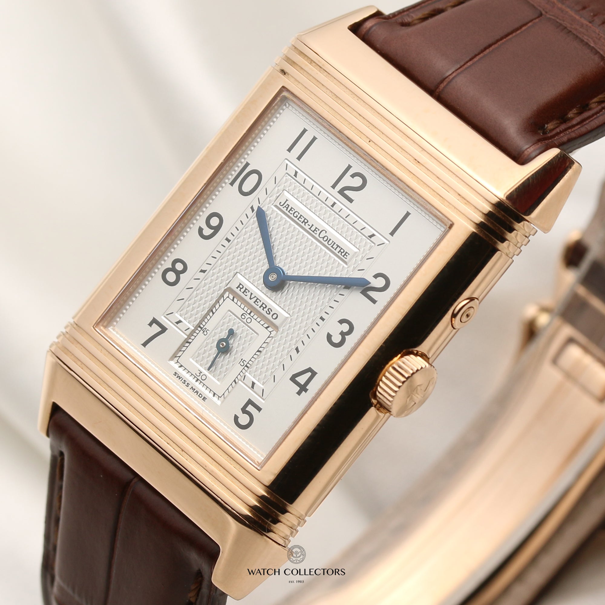 Jaeger-LeCoultre 18K Rose Gold Reverso Second Hand Watch Collectors 4
