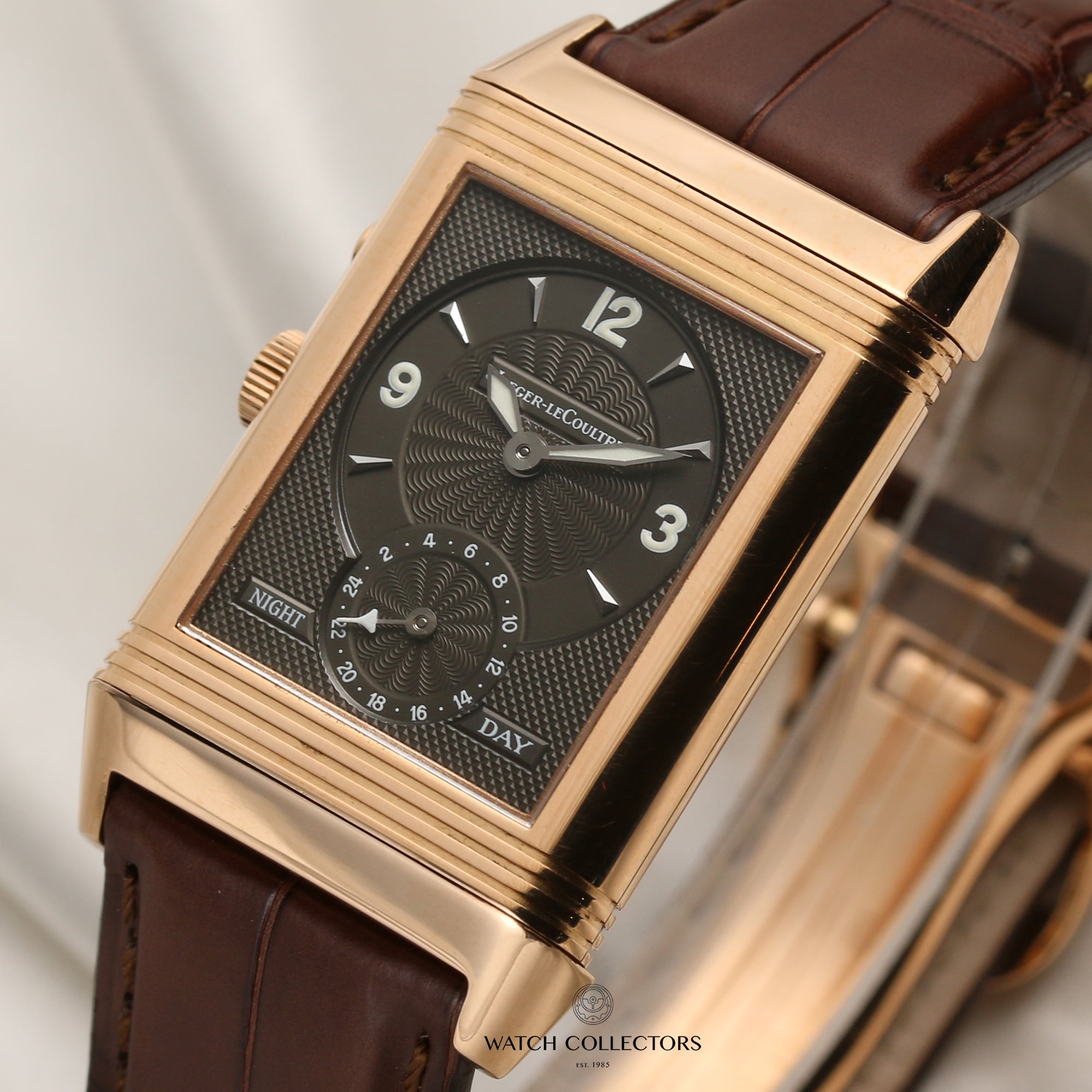 Jaeger-LeCoultre 18K Rose Gold Reverso Second Hand Watch Collectors 6
