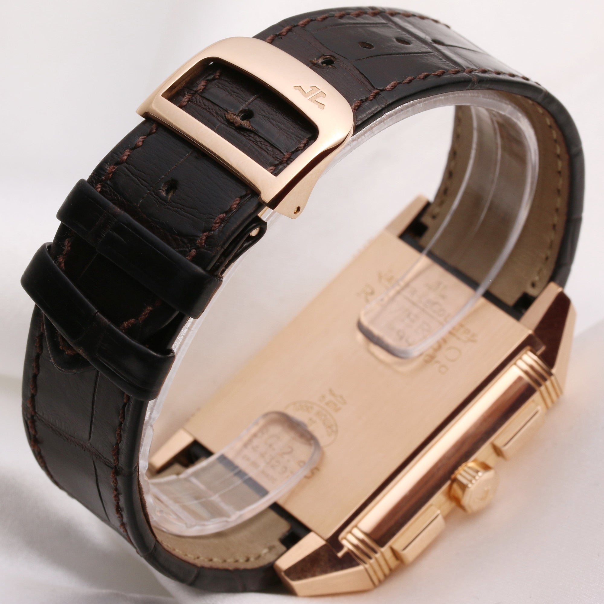Jaeger-LeCoultre Reverso Squadra Chronograph 18K Rose Gold Second Hand Watch Collectors 5
