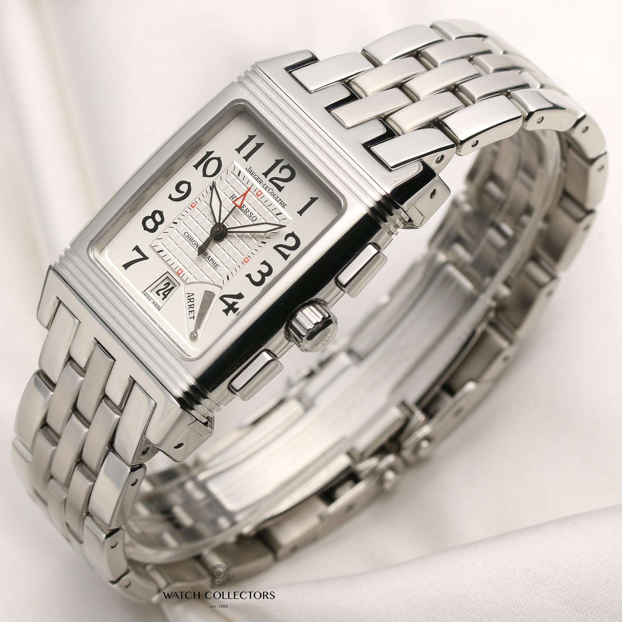 Jaeger-LeCoultre Stainless Steel Reverso Second Hand Watch Collectors 2