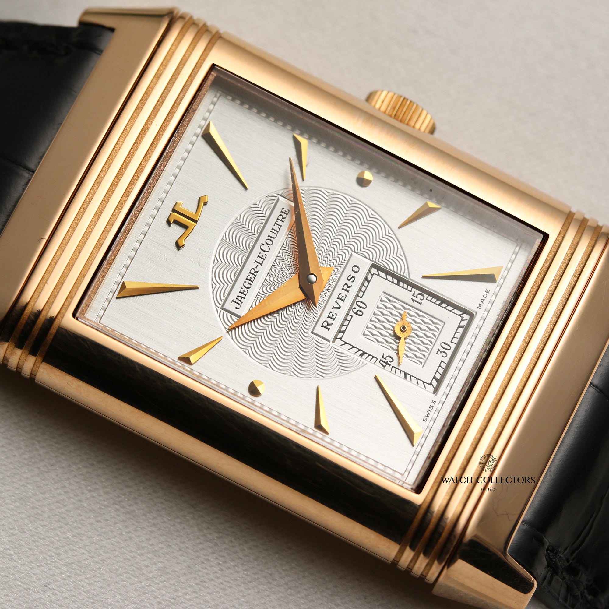 Jaeger Reverso 18K Rose Gold Skeleton Second Hand Watch Collectors 3