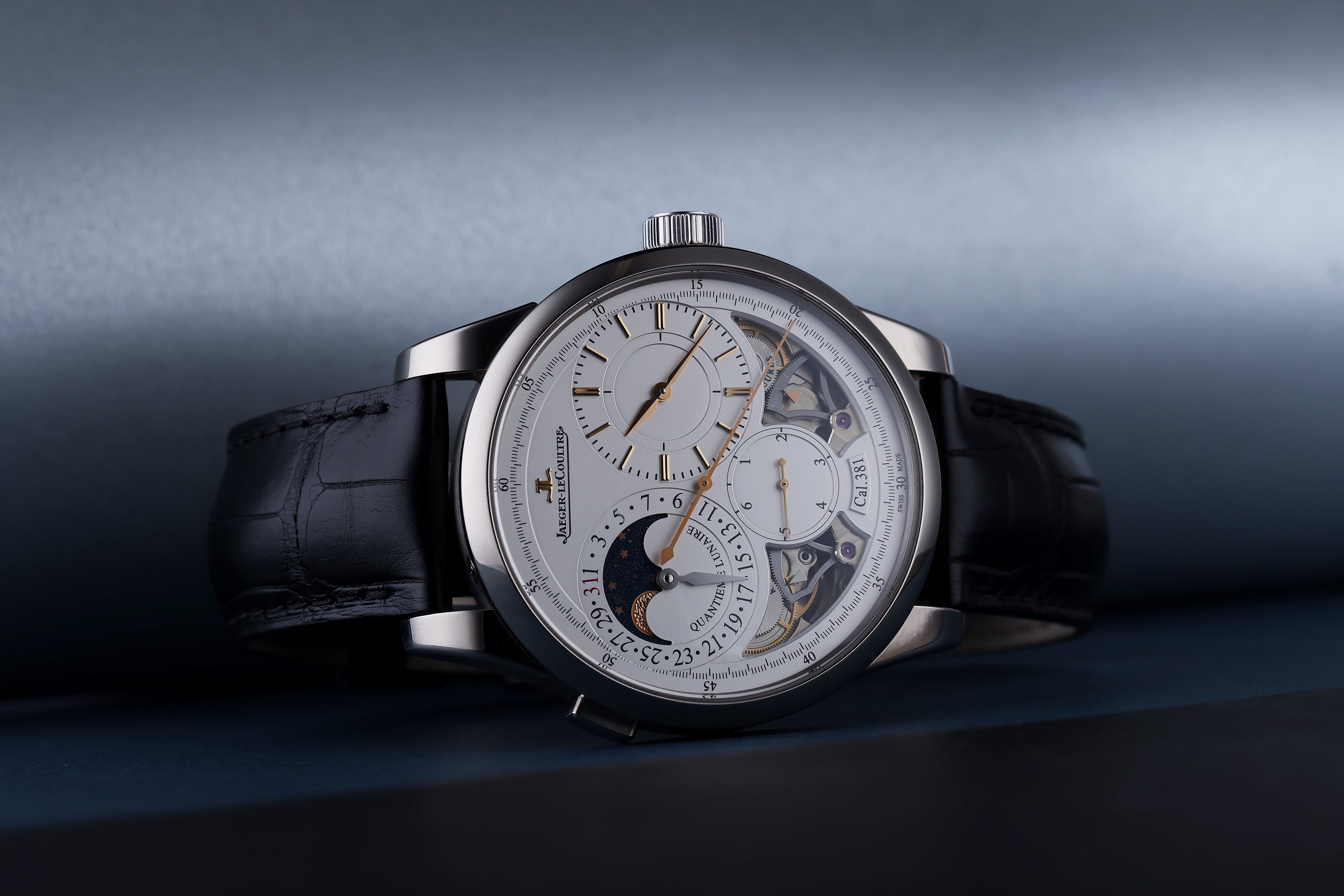 Jaeger-LeCoultre Duometre Quantieme Lunaire | 18k White Gold | Moonphase Display