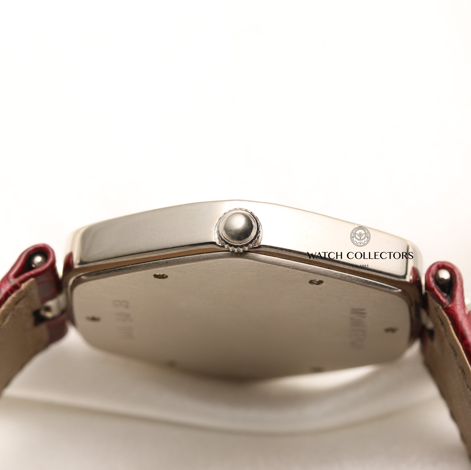 Montega 18K White Gold Ruby Bezel Pave Dial Second Hand Watch Collectors 6