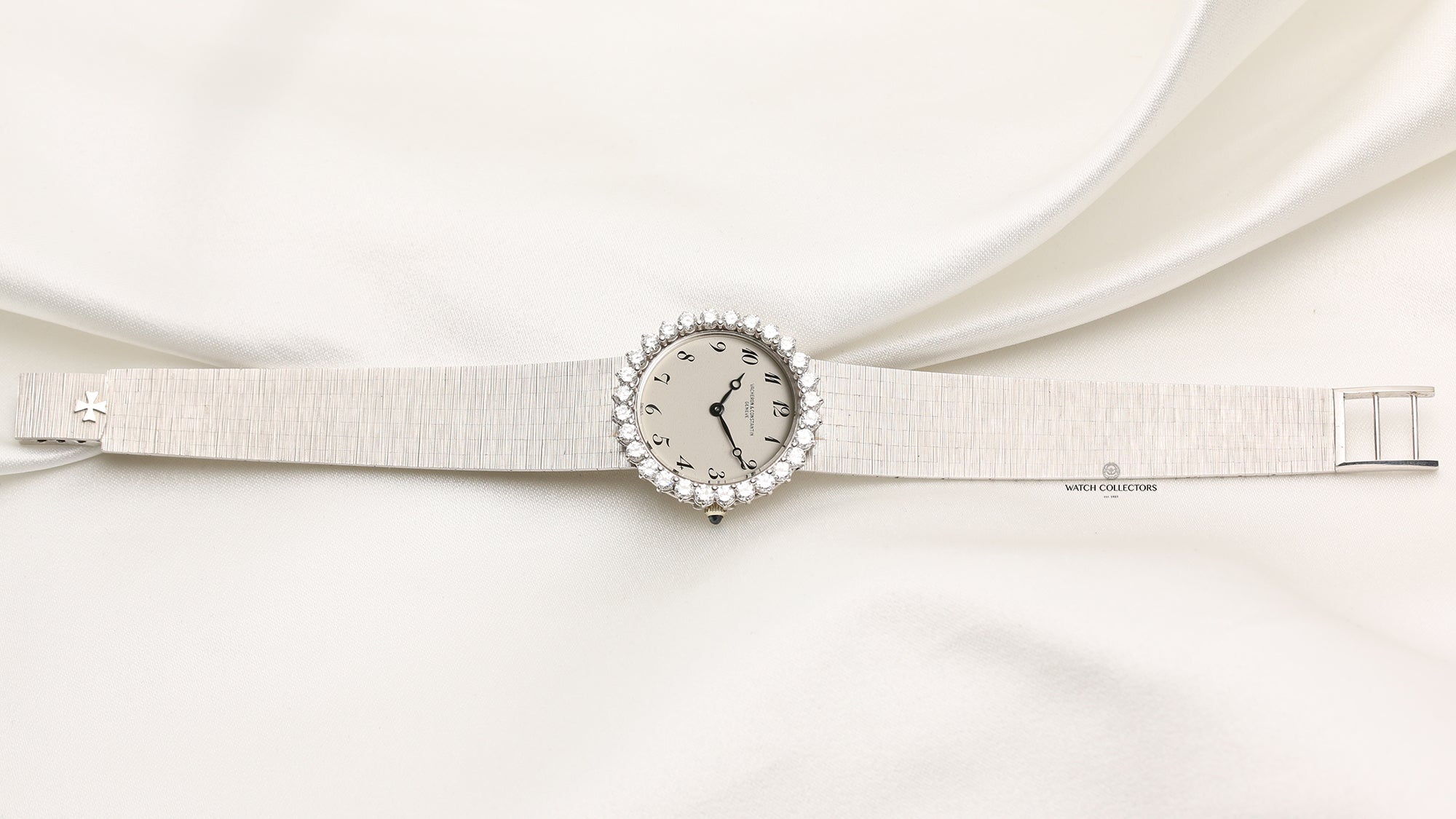 New Old Stock 1 Vacheron Constantin 18K White Gold Diamond Bezel Second Hand Watch Collectors 8