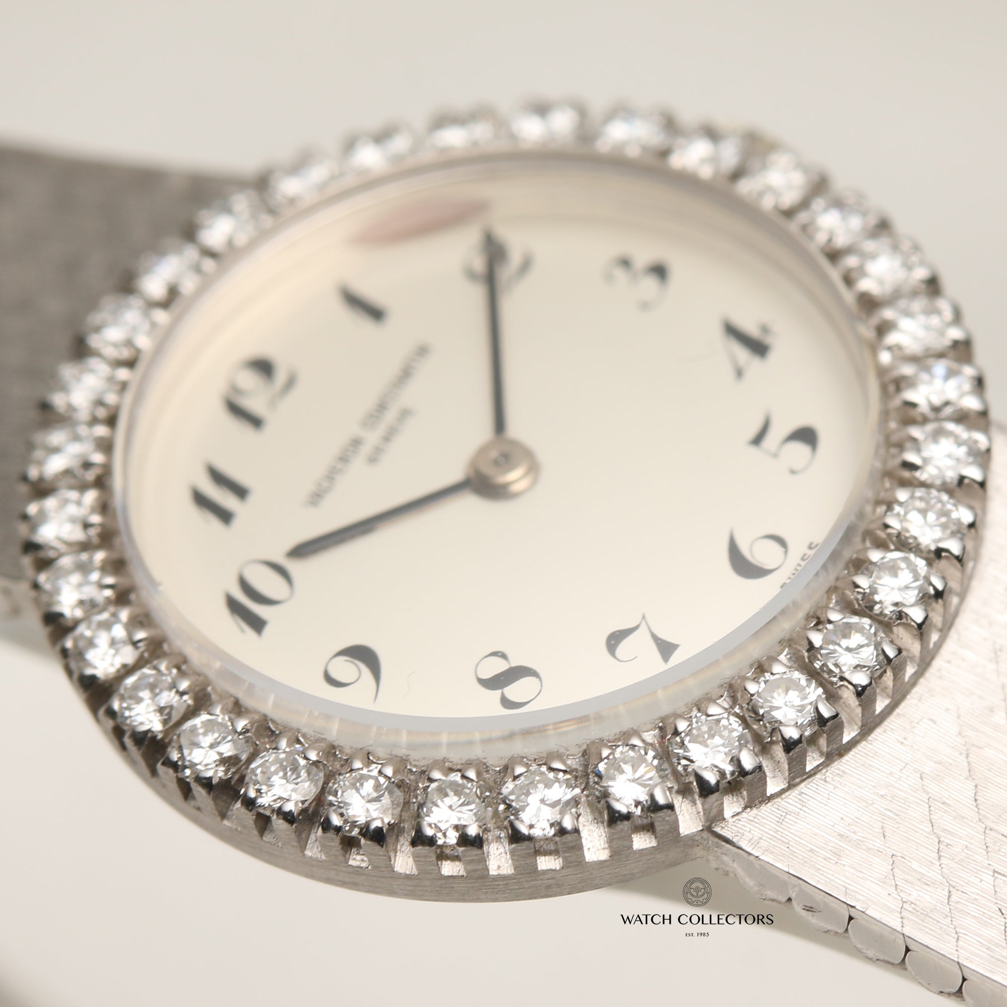 New Old Stock 2 Vacheron Constantin 18K White Gold Diamond Bezel Second Hand Watch Collectors 5
