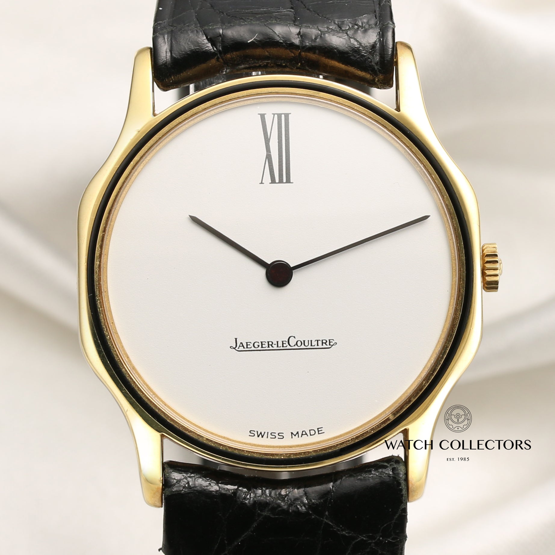 New Old Stock Jaeger Le-Coultre 18K Yellow Gold Second Hand Watch Collectors 2