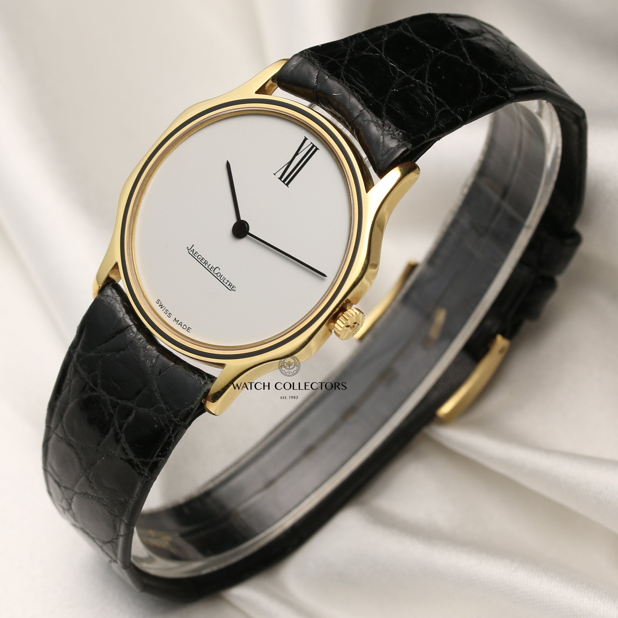 New Old Stock Jaeger Le-Coultre 18K Yellow Gold Second Hand Watch Collectors 3