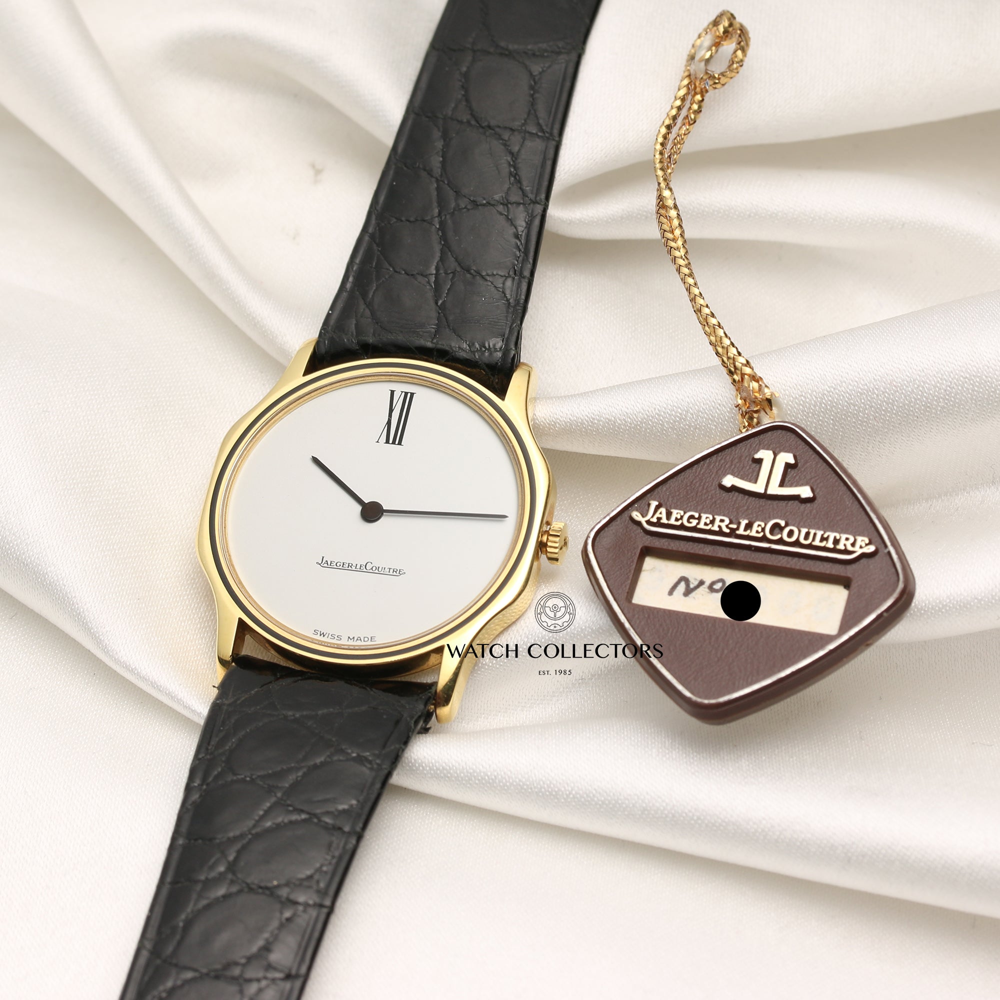 New Old Stock Jaeger Le-Coultre 18K Yellow Gold Second Hand Watch Collectors 5