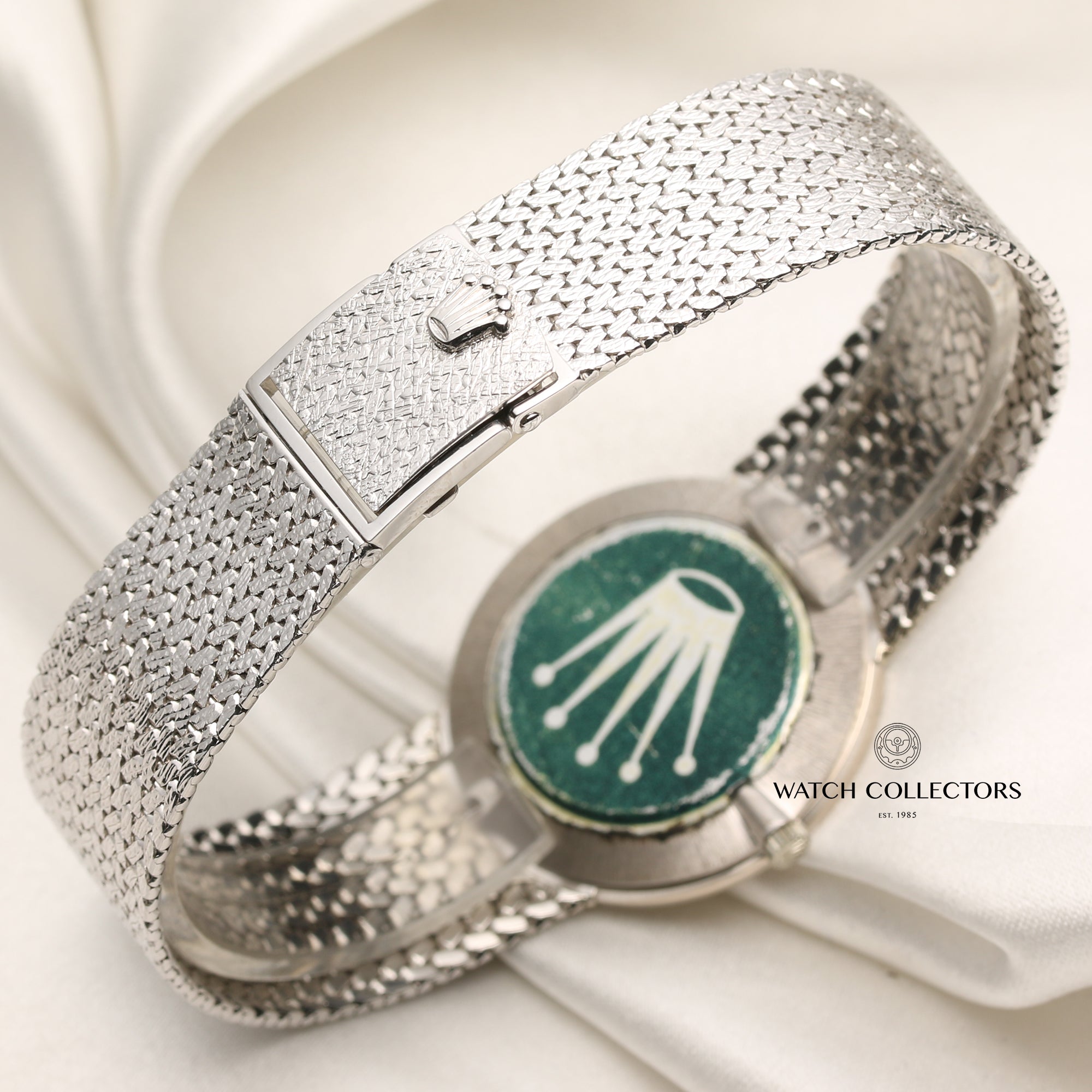 New Old Stock Rolex Cellini 18K White Gold Second Hand Watch Collectors 7