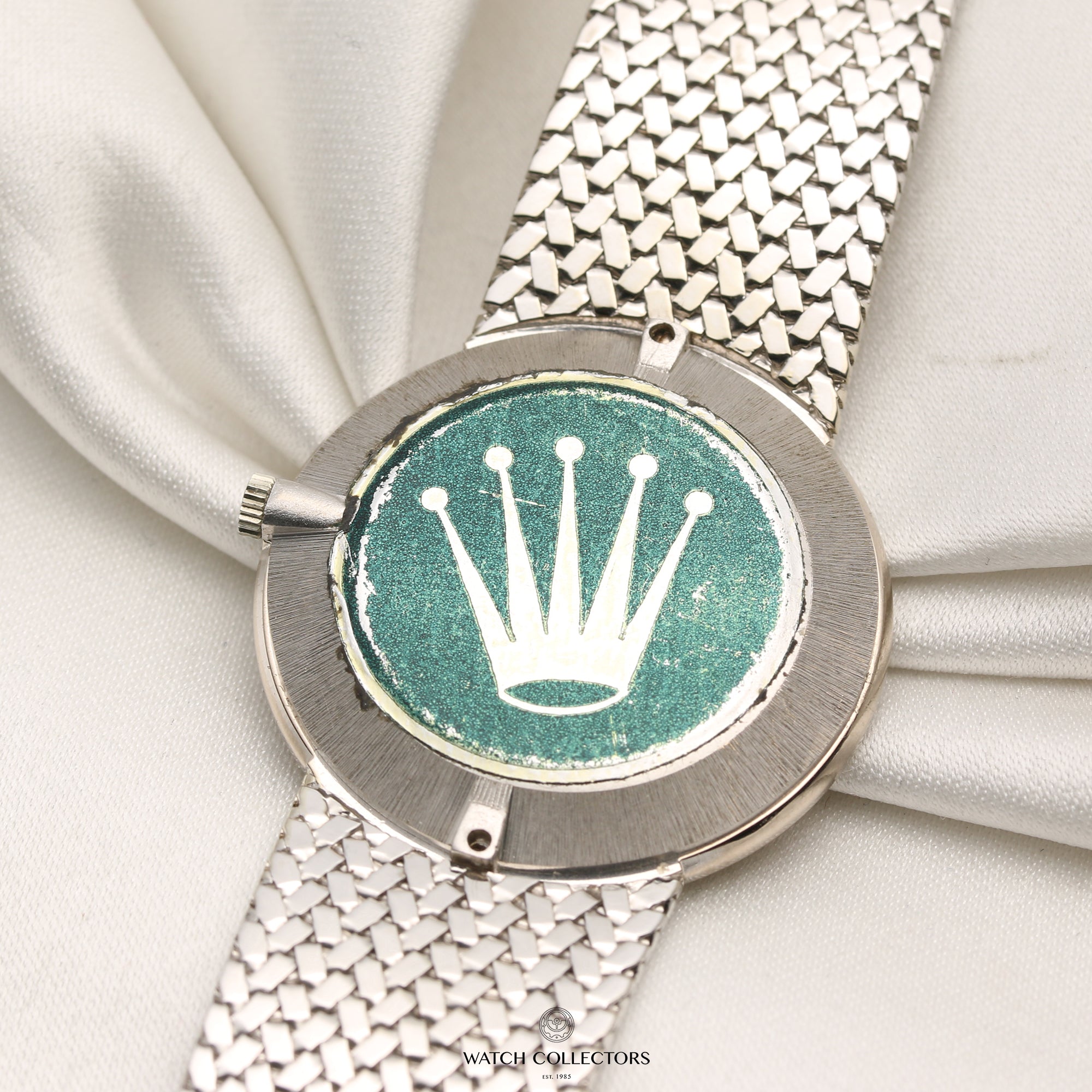 New Old Stock Rolex Cellini 18K White Gold Second Hand Watch Collectors 8