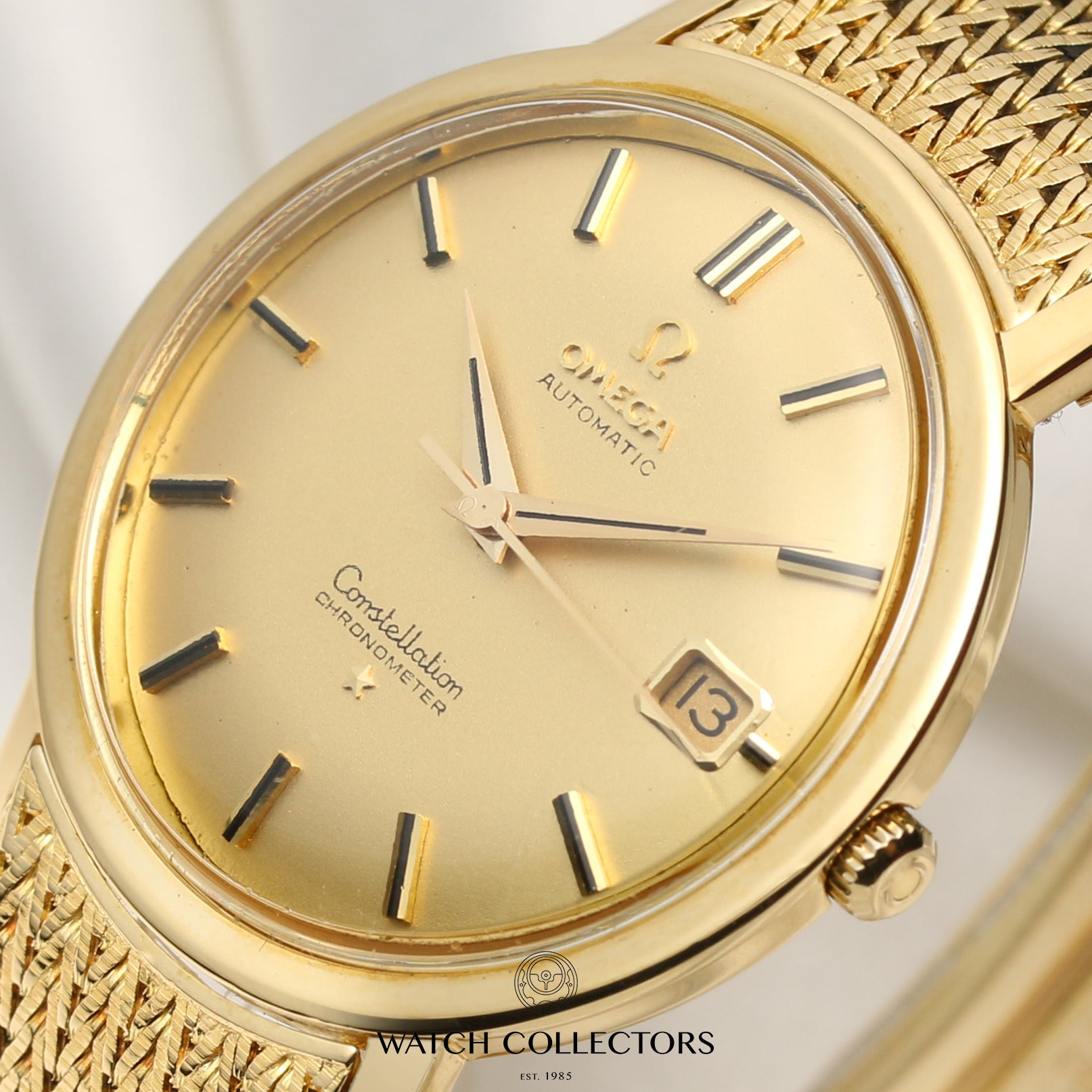 Omega Constellation 18K Yellow Gold Second Hand Watch Collectors 4