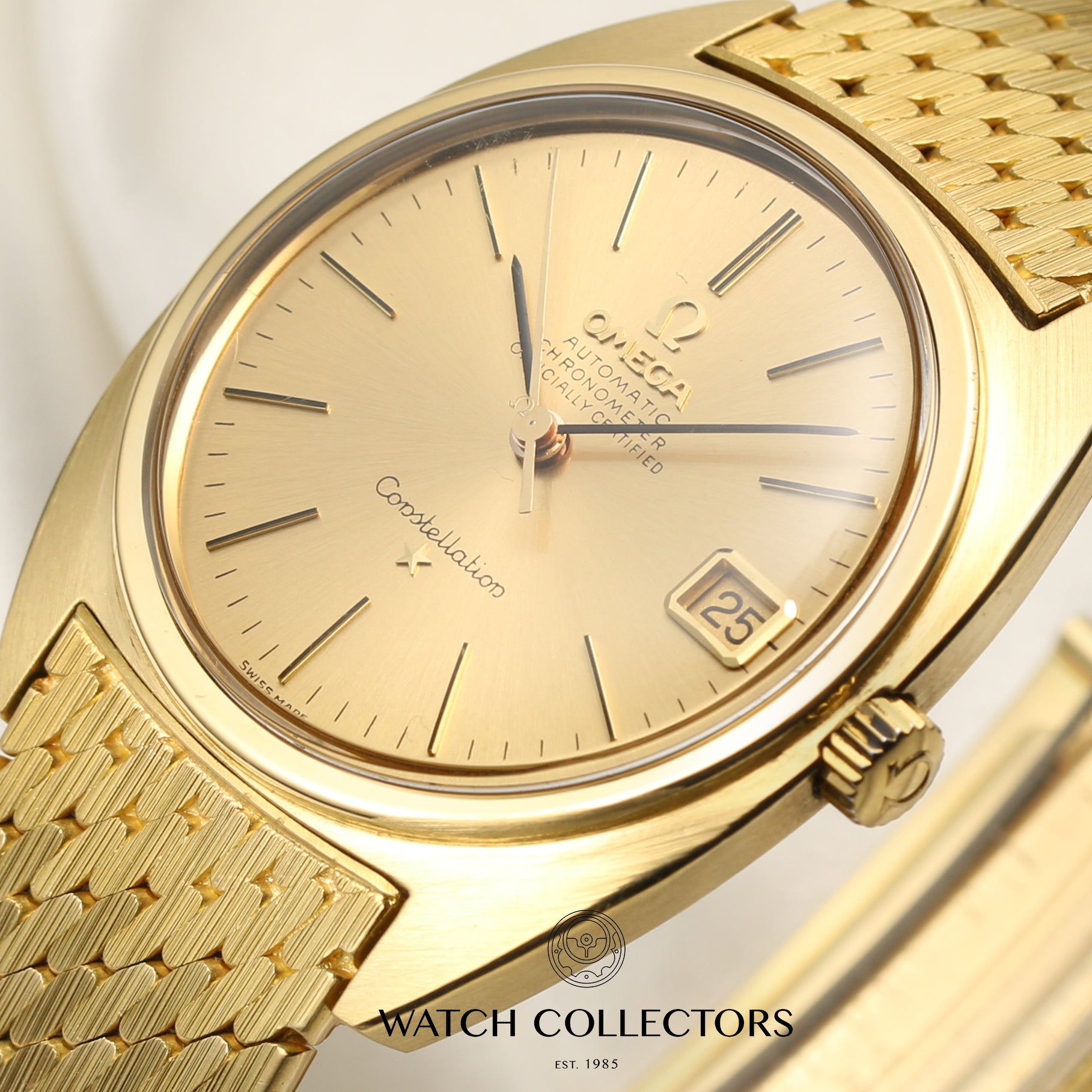 Omega Constellation 18K Yellow Gold Second Hand Watch Collectors 4